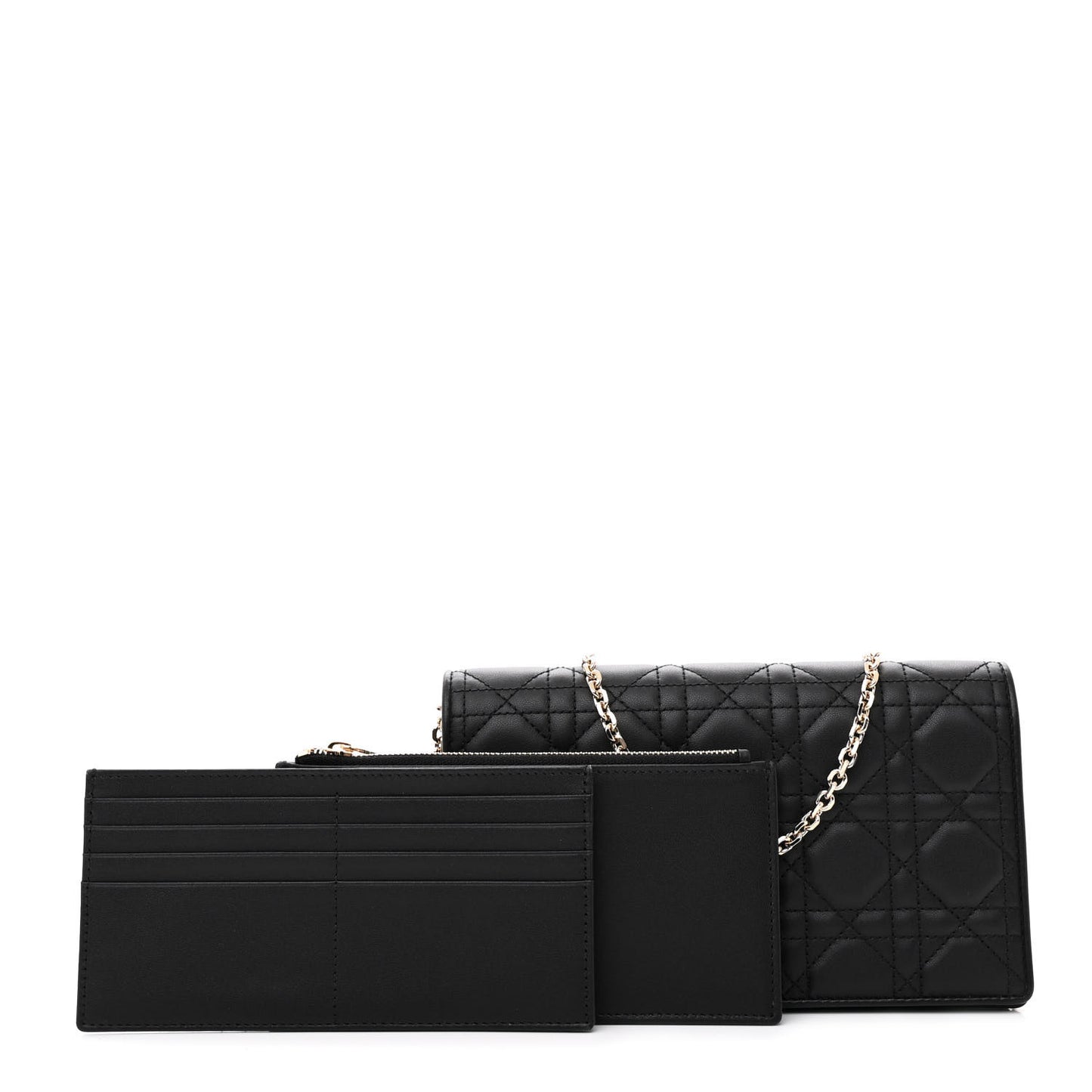 Lambskin Cannage Lady Dior Pouch Black