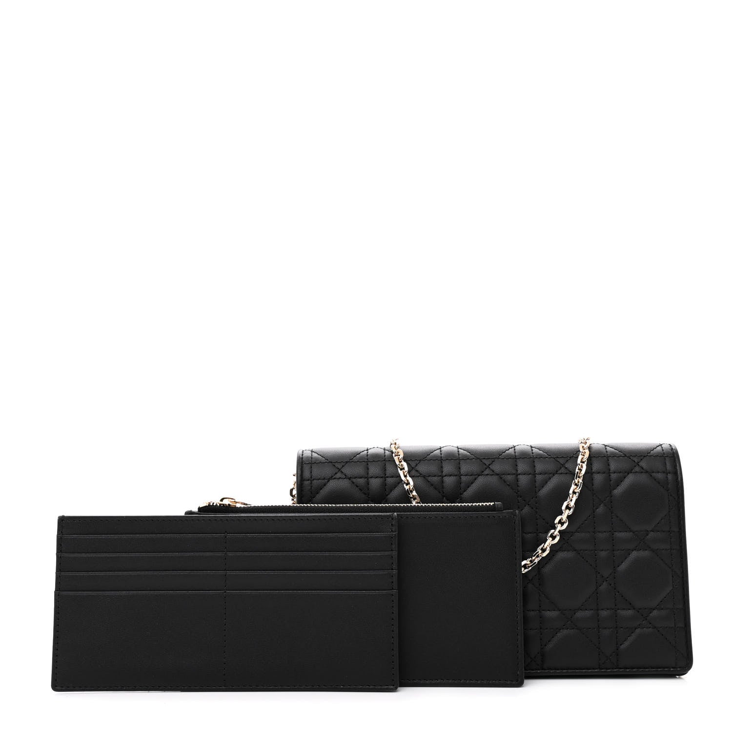 Christian Dior Lambskin Cannage Lady Dior Pouch Black 3 of 14