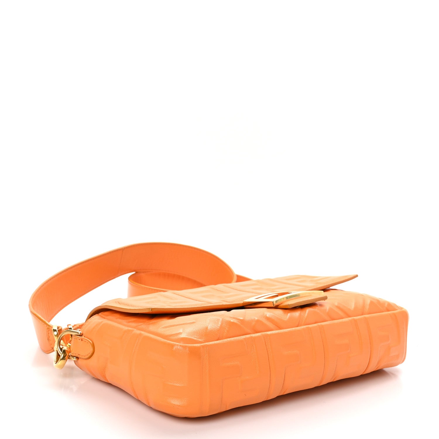 Fendi Nappa FF 1974 Embossed Baguette Clementine 4 of 14