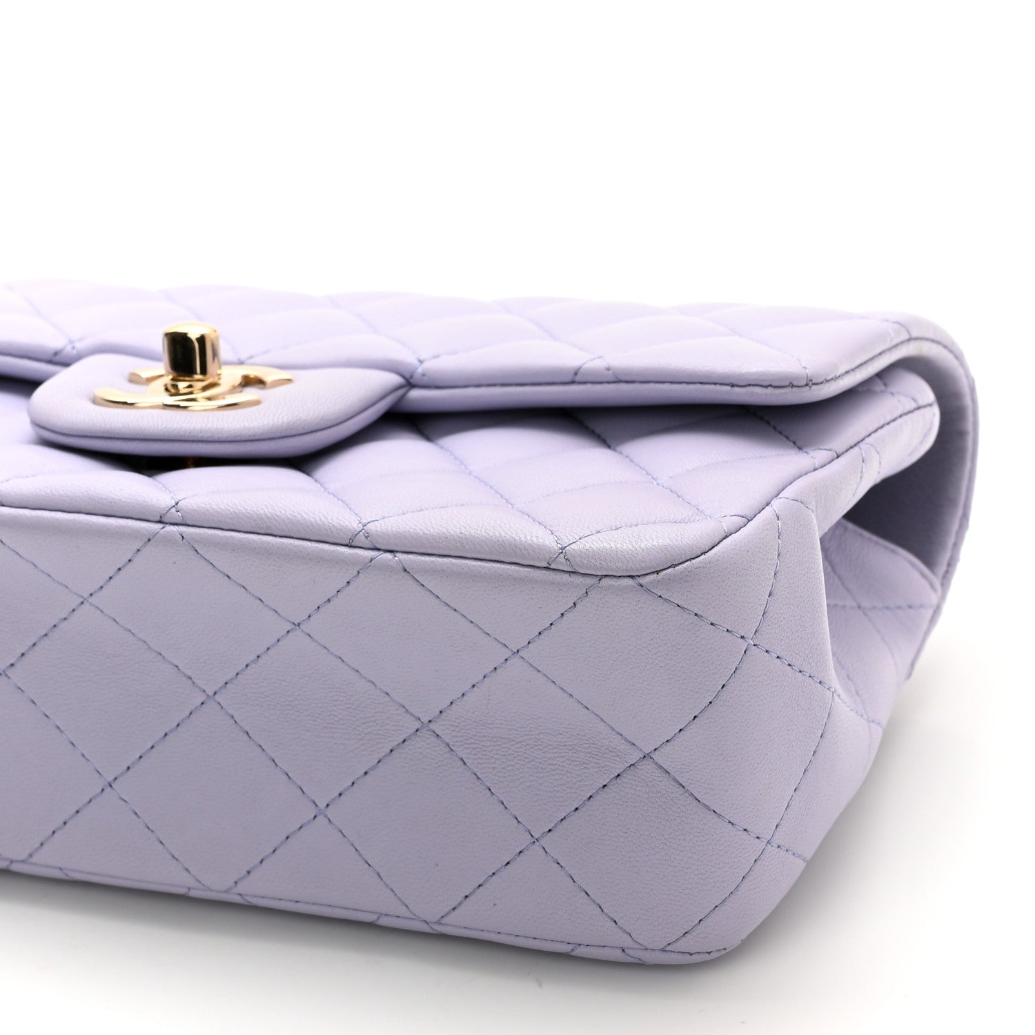 Chanel Lambskin Quilted Mini Top Handle Rectangular Flap Light Purple 10 of 10
