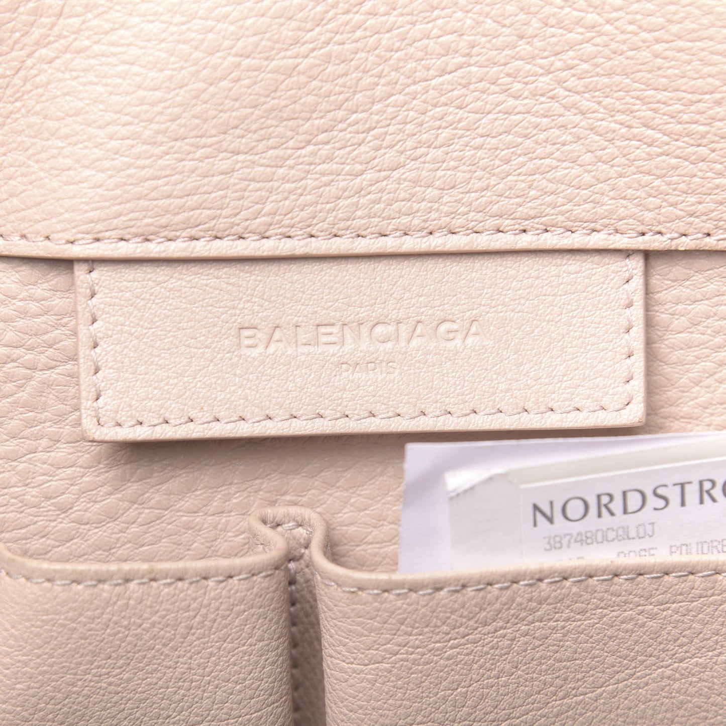 Grained Calfskin Gold Metallic Edge Hardware Papier A4 Tote Rose Poudre