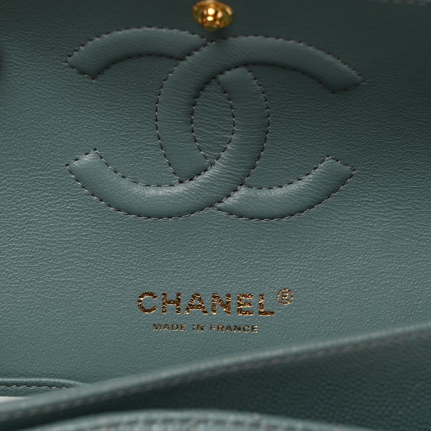 Chanel Iridescent Caviar Quilted Medium Double Flap Light Blue 6 of 10