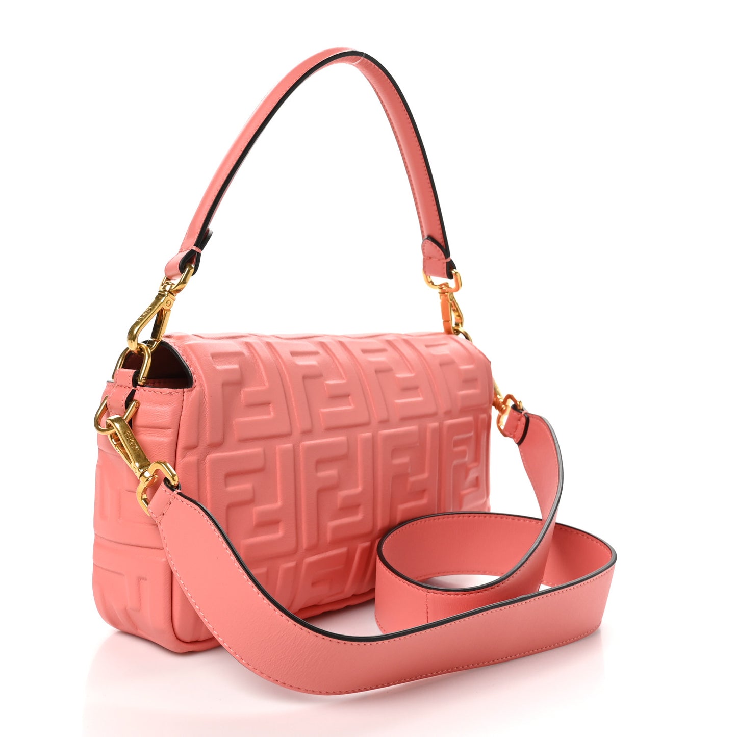 Nappa FF 1974 Embossed Baguette Rosa Pesca