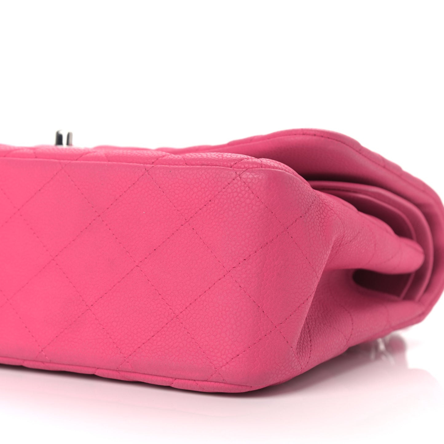 Iridescent Caviar Quilted Jumbo Double Flap Pink