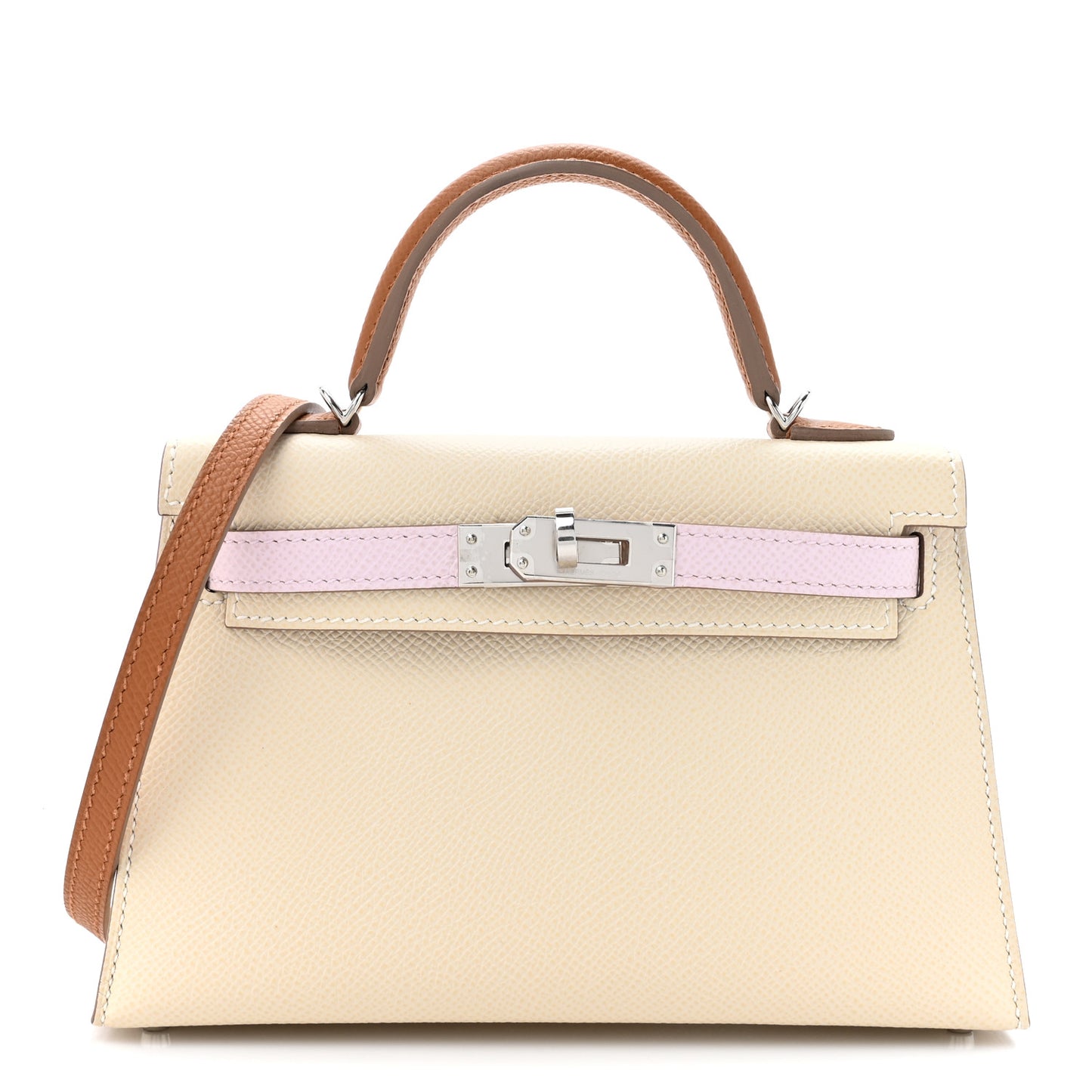 Epsom Mini Kelly Sellier 20 Craie Mauve Pale Gold