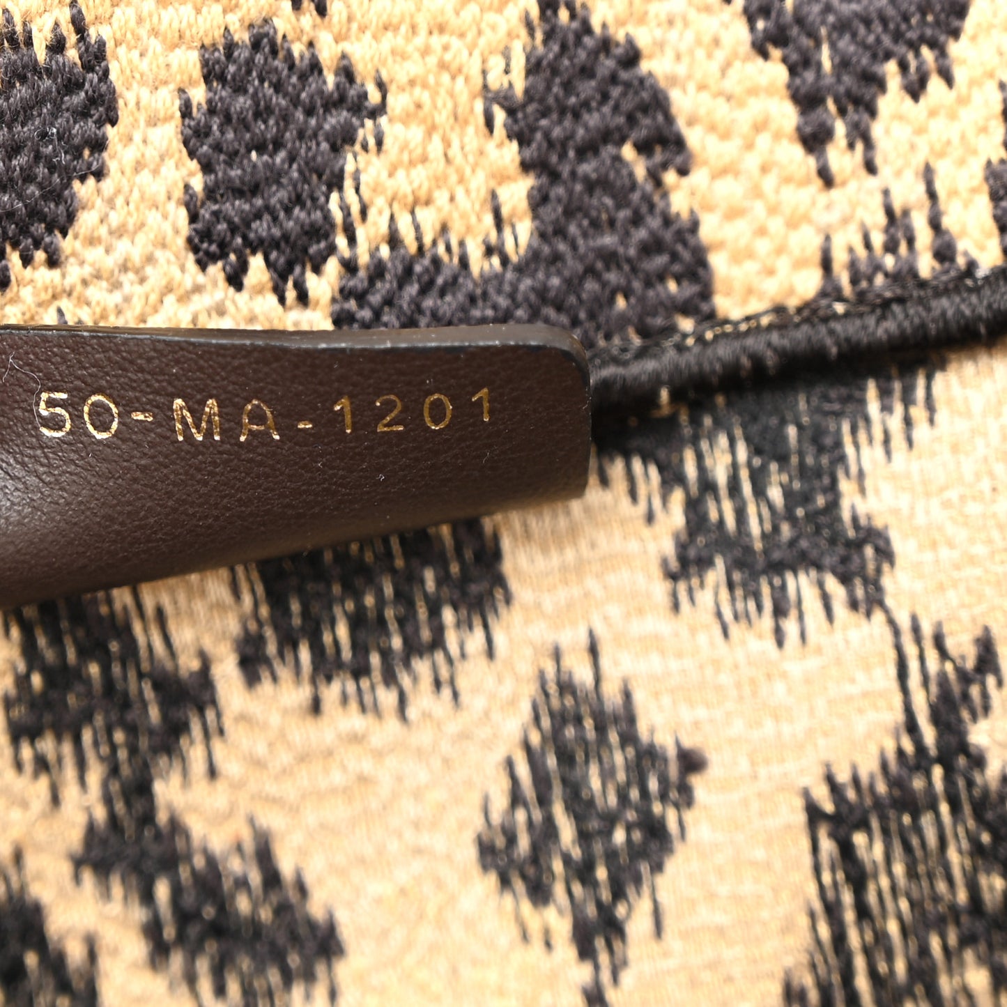 Canvas Mizza Embroidered Large Leopard Book Tote Beige