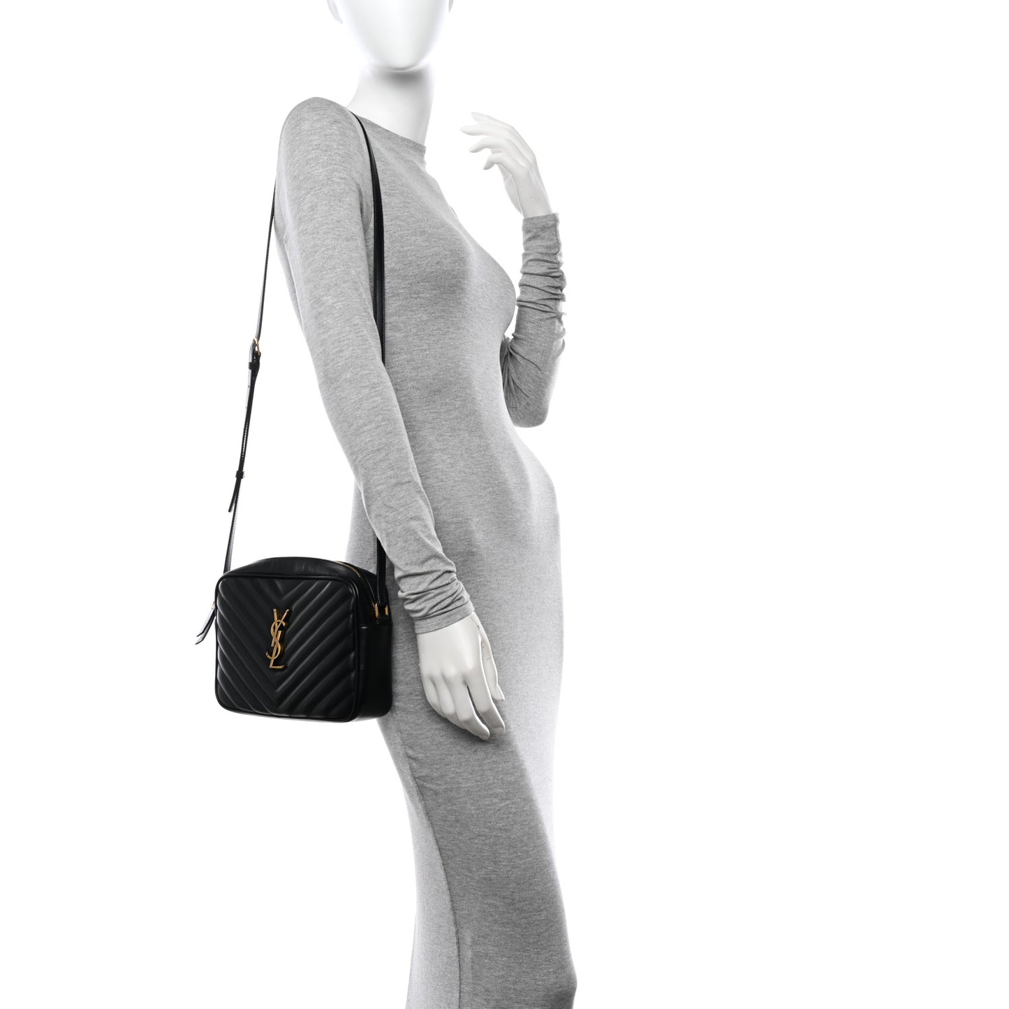 Calfskin Matelasse Monogram Lou Camera Bag Black