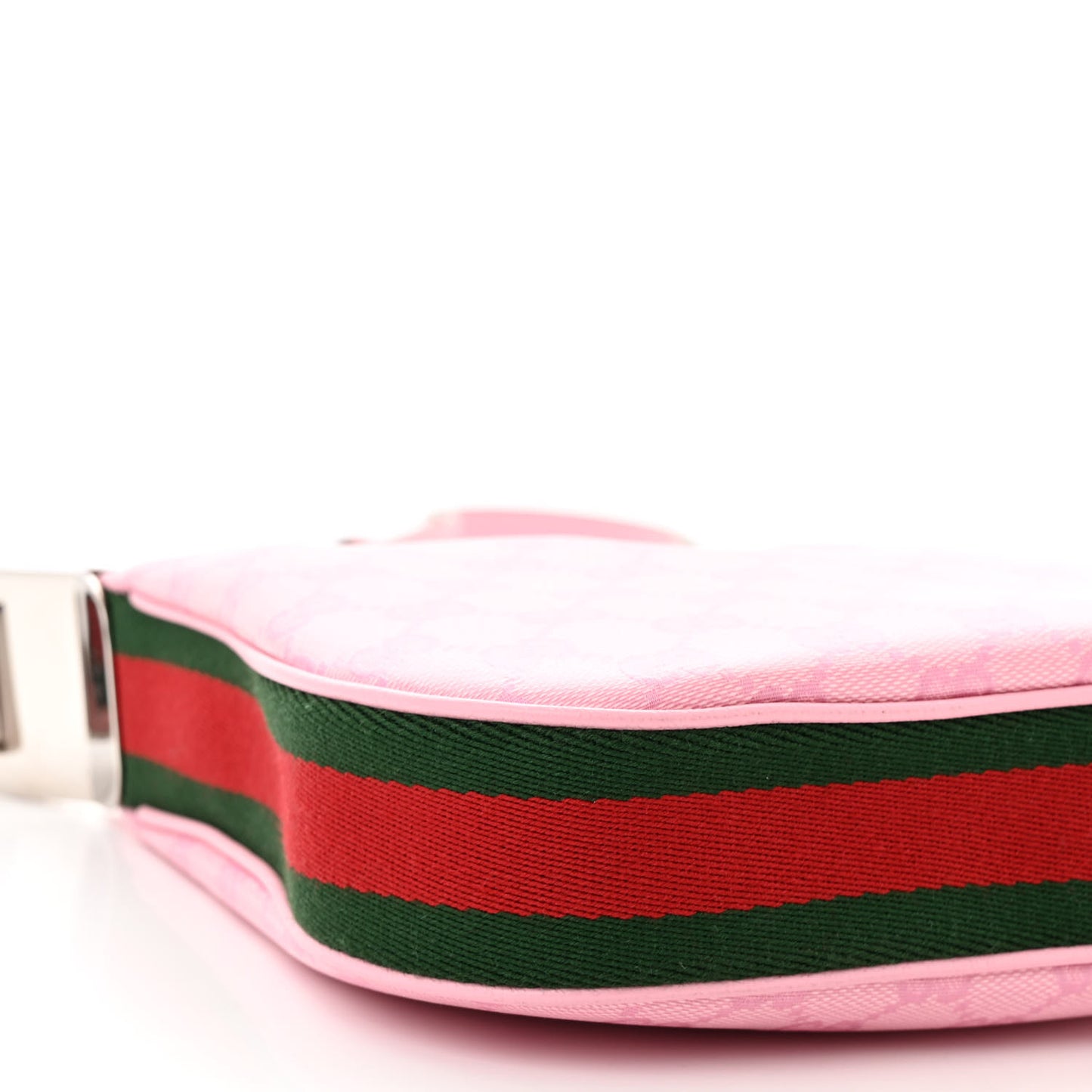 GG Crystal Coated Canvas Monogram Web Small Attache Shoulder Bag Pink