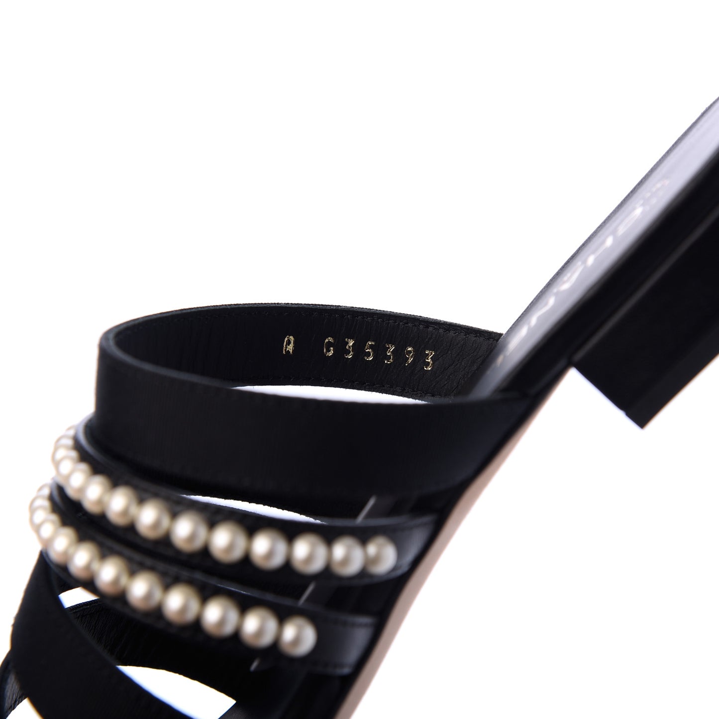 Patent Grosgrain CC Pearl Mules 37 Black