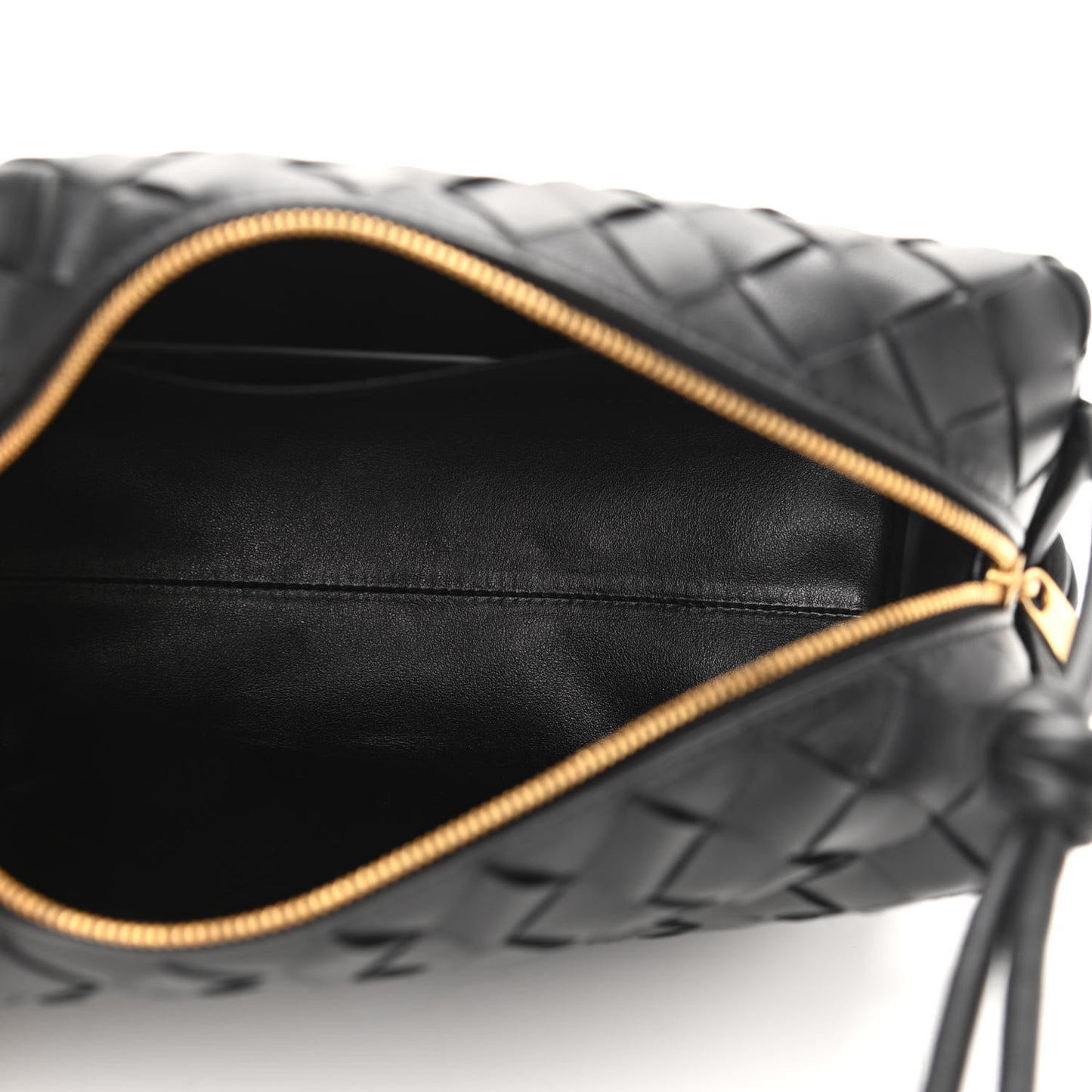 Nappa Intrecciato Small Loop Camera Bag Black