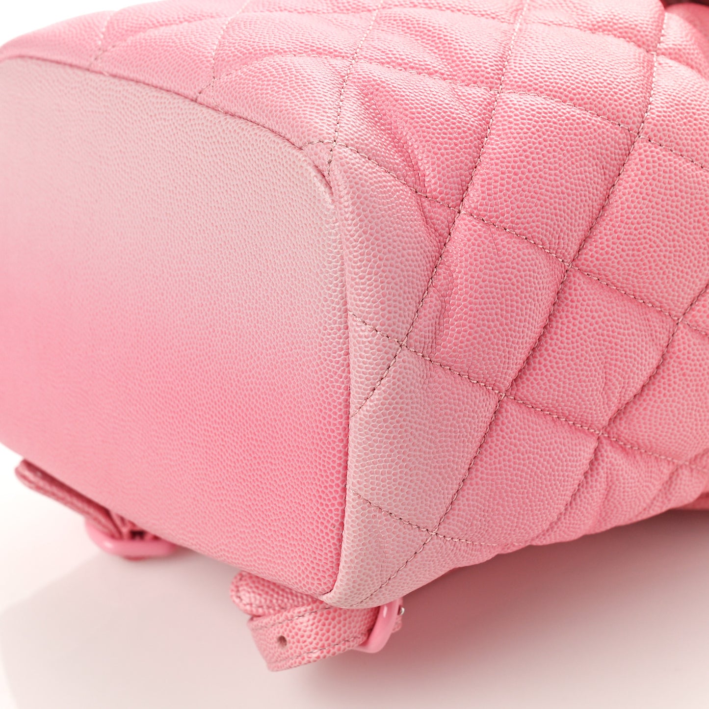 Shaded Caviar Quilted Lacquered CC My Everything Drawstring Backpack Pink