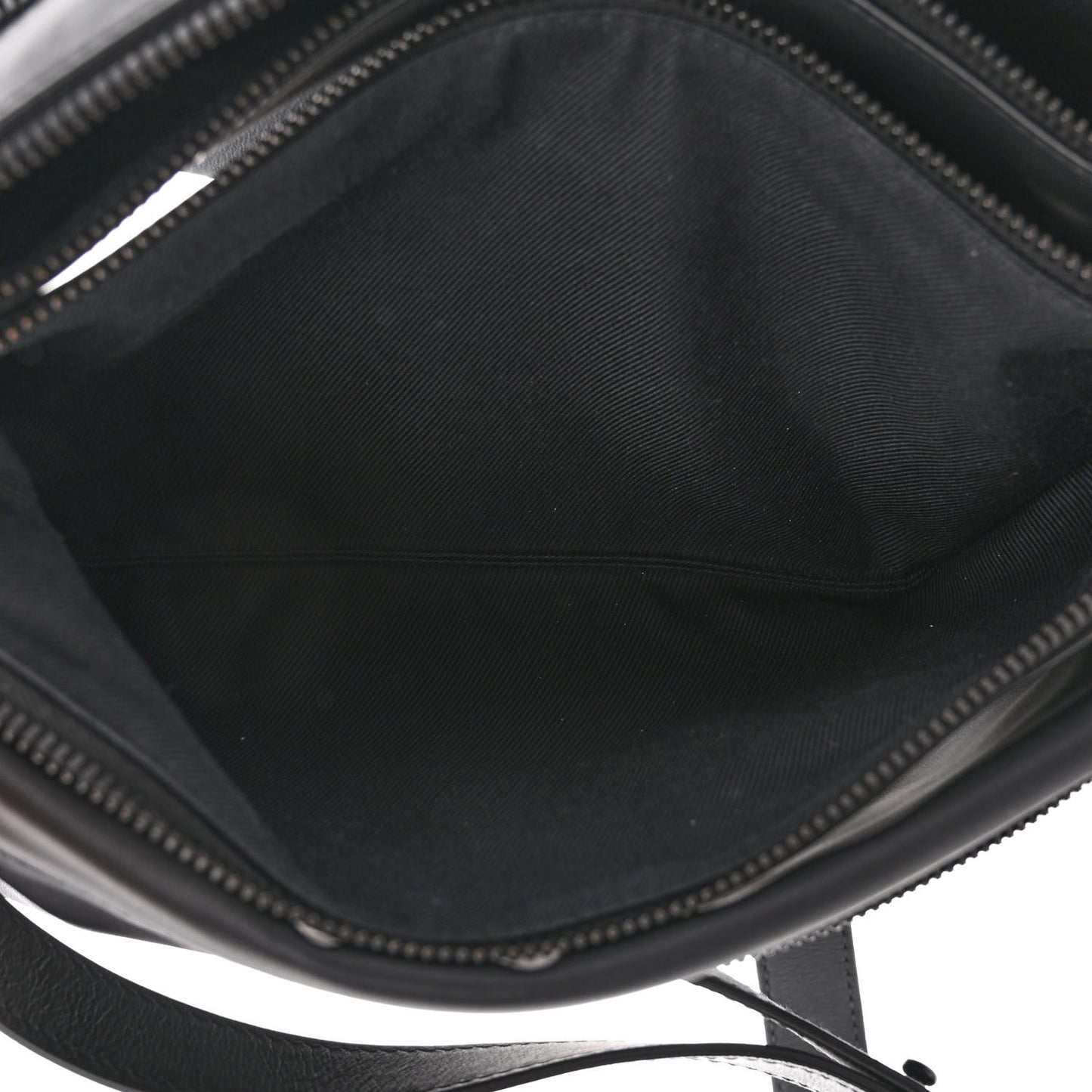 Nappa Fluid Triple Zip Messenger Bag Black
