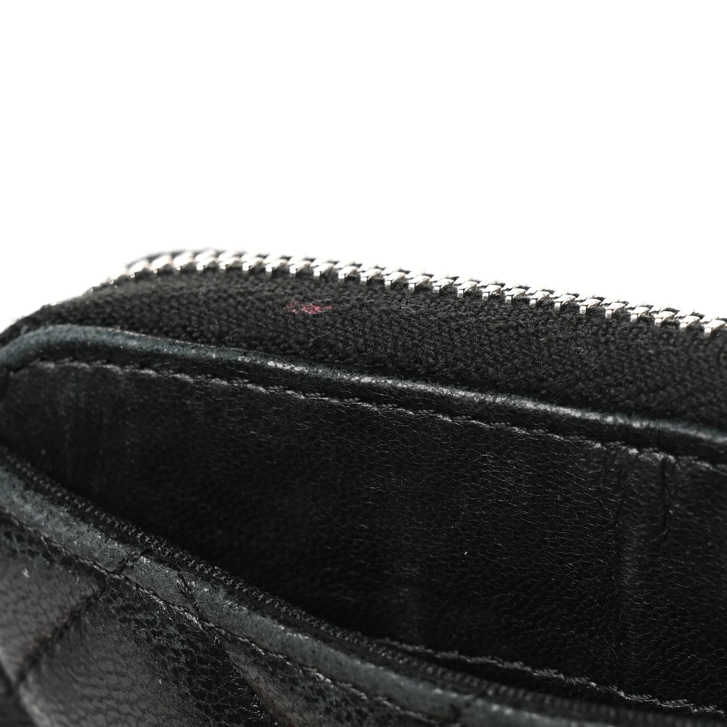 Lambskin Quilted Zip Coin Purse Black