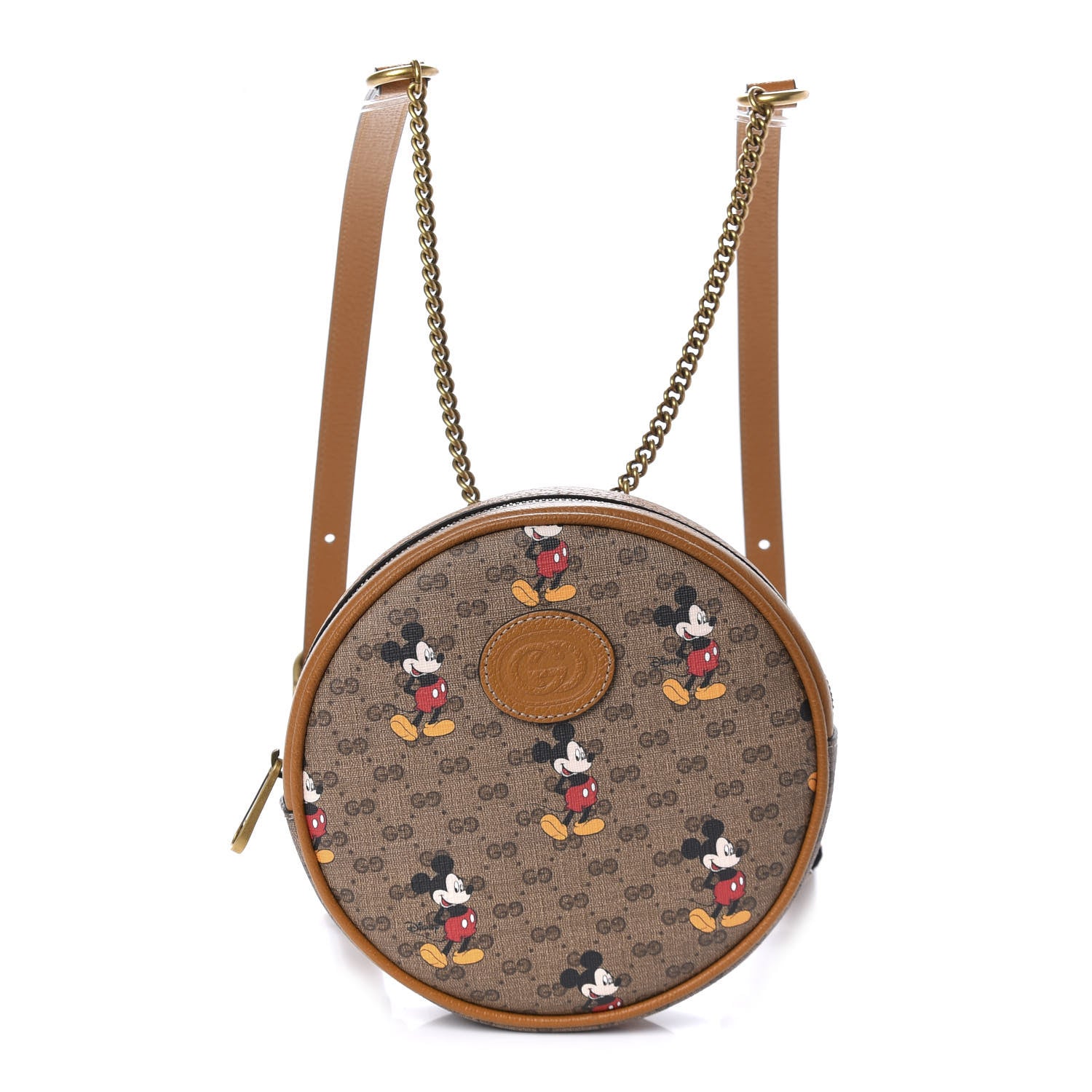gucci mickey mouse mini backpack Gucci X DISNEY Mini Vintage GG Supreme Monogram Mickey Mouse Round Backpack Beige Vintage Sun Oil 623737 – FASHIONPHILE