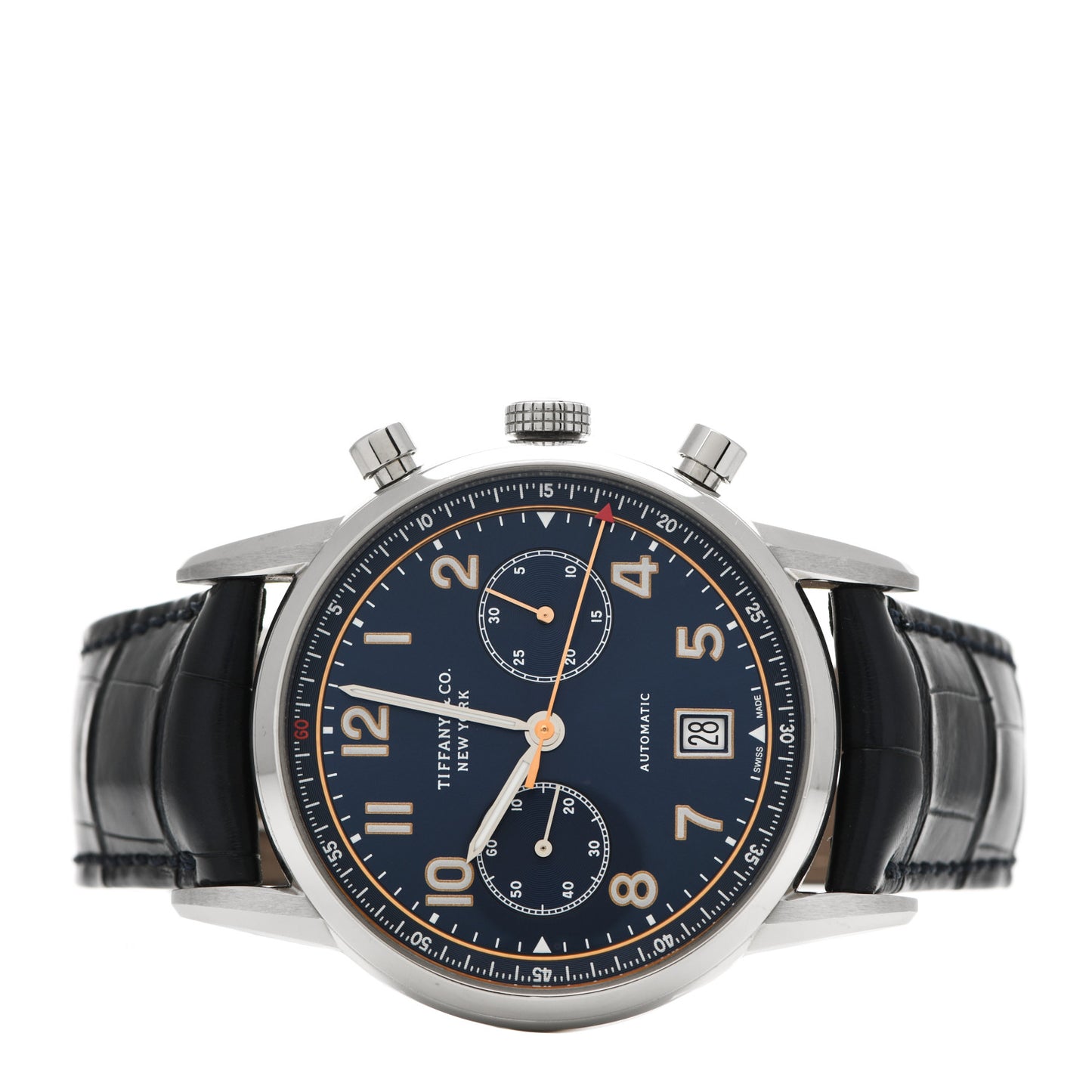 Stainless Steel Alligator 42mm CT60 Chronograph Automatic Watch Blue