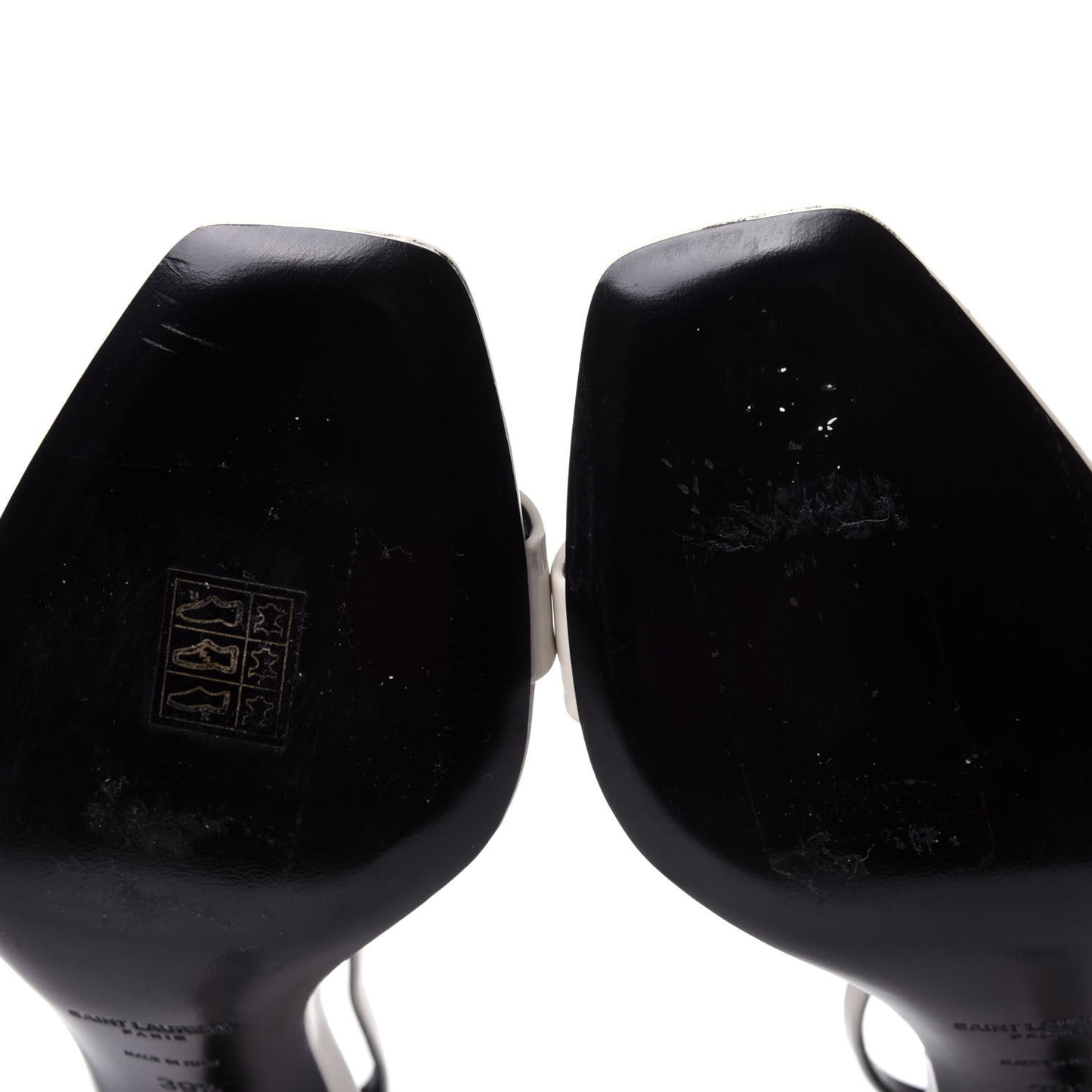 Patent Calfskin Amber 85 Ankle Strap Sandals 39.5 Neutro