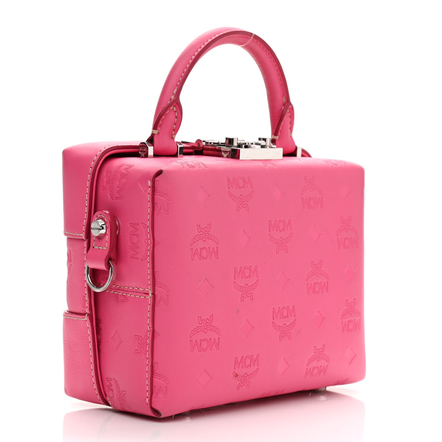 MCM Calfskin Ottomar Monogram Small Berlin Crossbody Sugar Pink 2 of 12