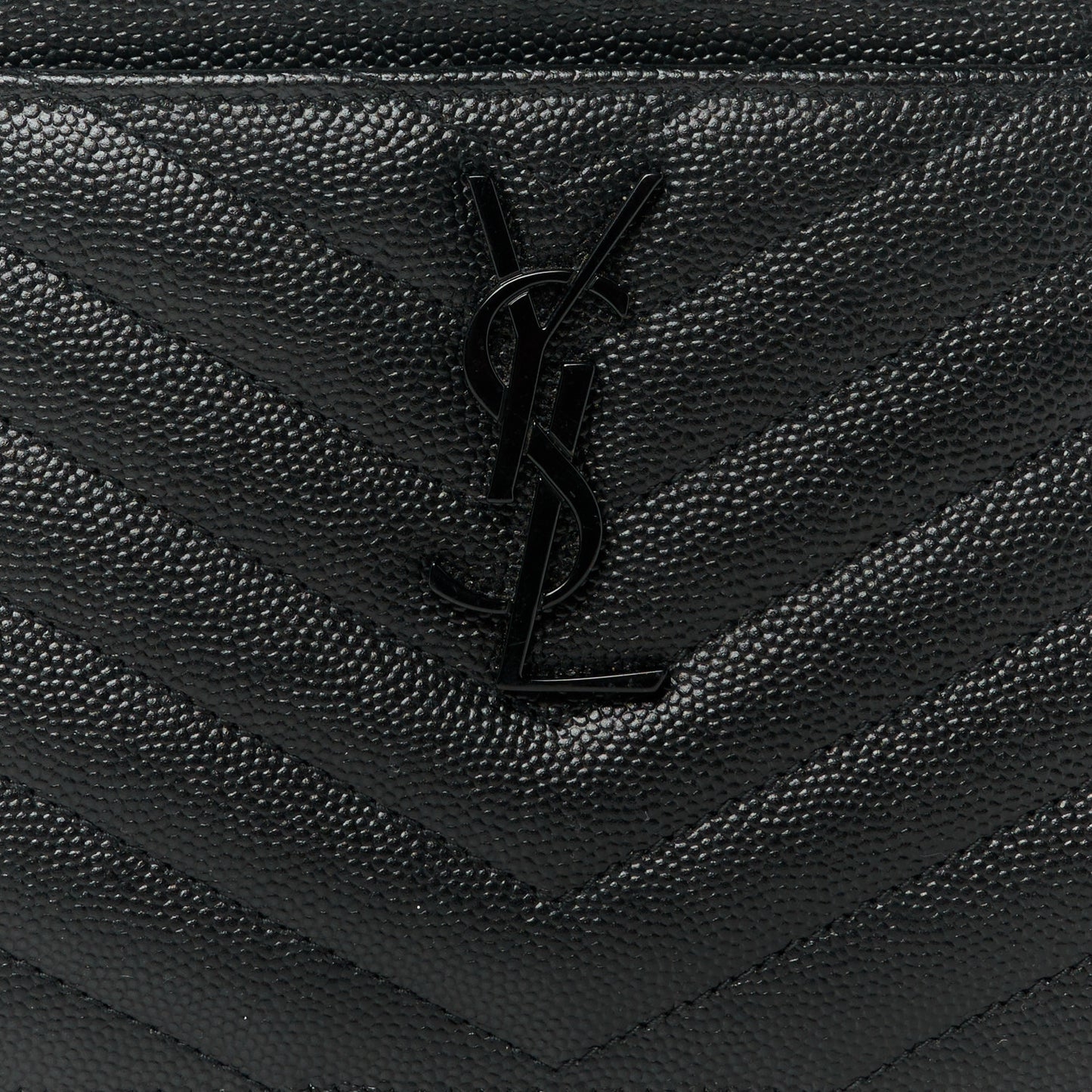 Grain De Poudre Chevron Monogram Monochrome Bill Pouch Black