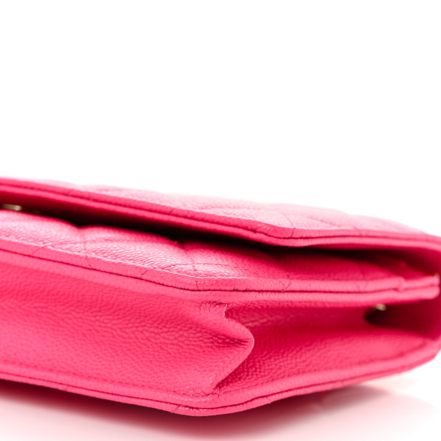 Caviar Quilted Wallet on Chain WOC Fuchsia
