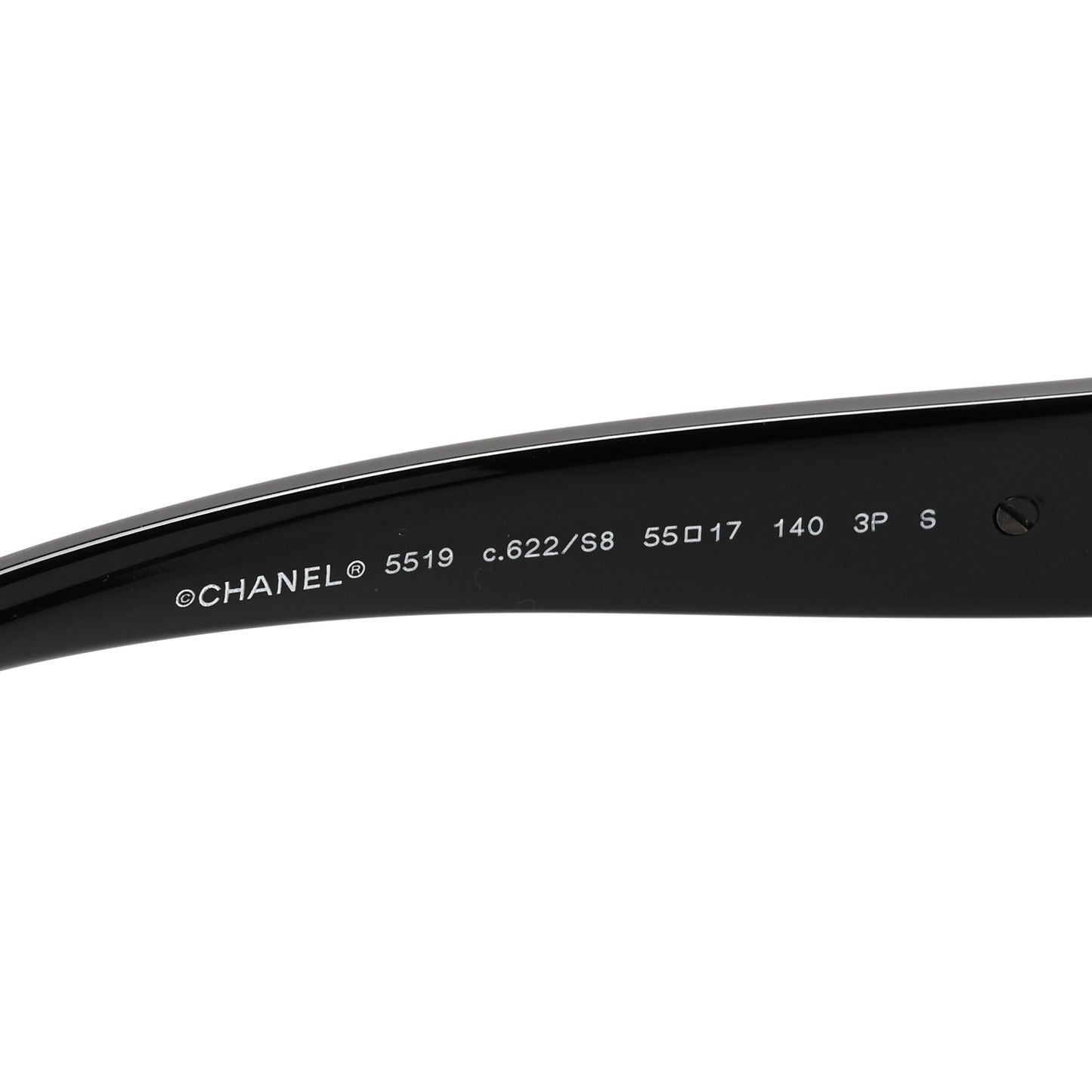 Acetate Square CC Heart Sunglasses 5519 Black