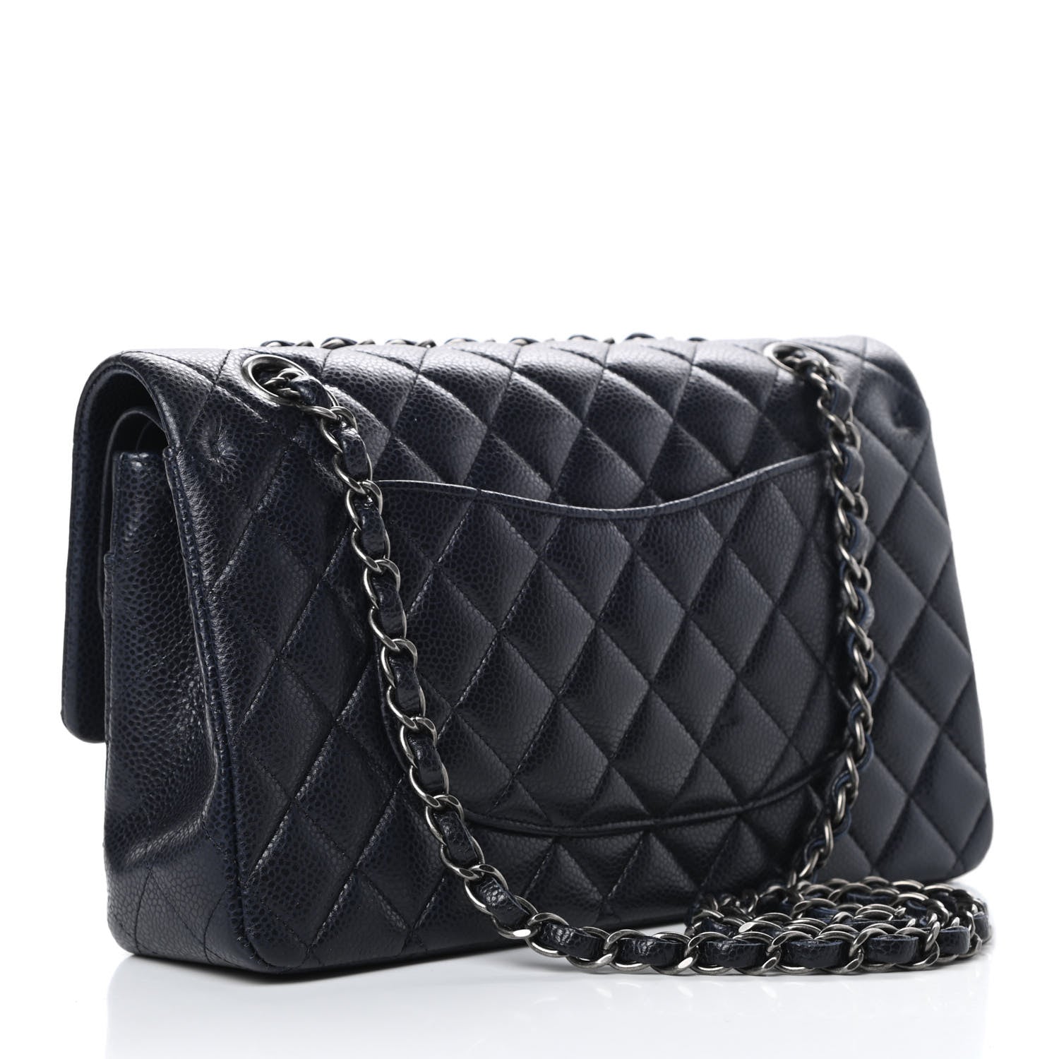 Chanel Caviar Quilted Medium Double Flap Navy 3 of 12