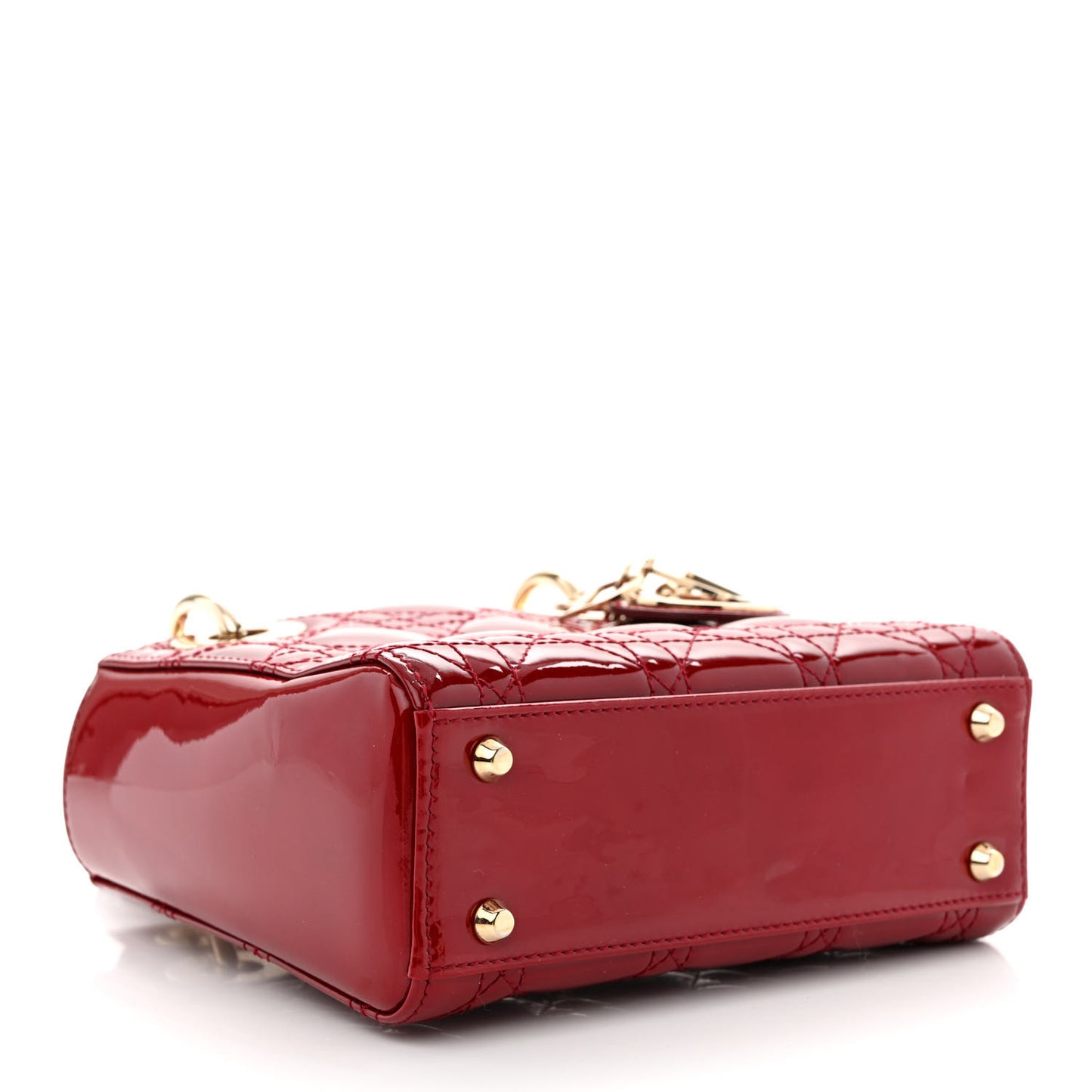 Patent Cannage Mini Lady Dior Red