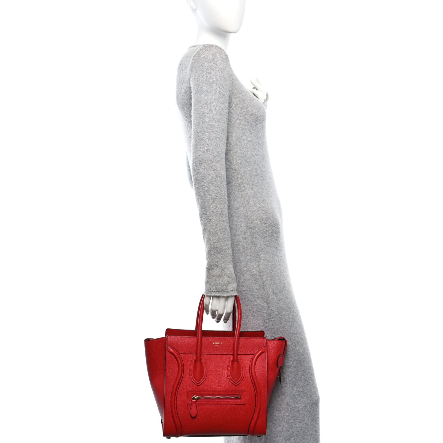 Drummed Calfskin Micro Luggage Red