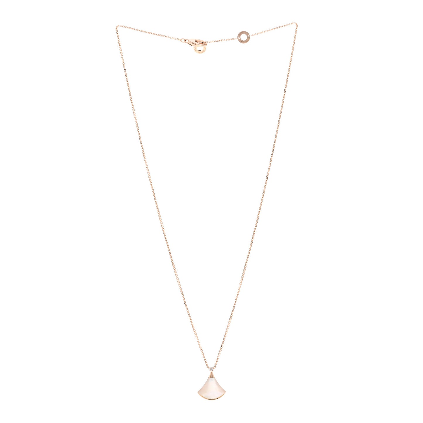 18K Rose Gold Diamond Mother of Pearl Small Divas' Dream Pendant Necklace