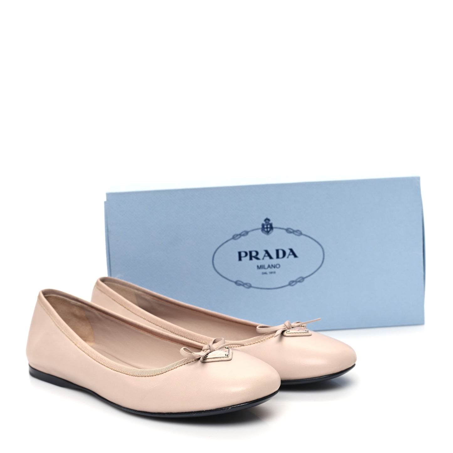 Nappa Cap Toe Triangle Bow Ballerina Flats 40.5 Ninfea