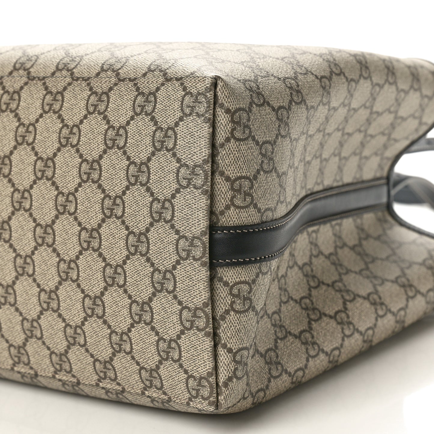 GG Supreme Monogram Emblem Medium Tote Bag Beige Black