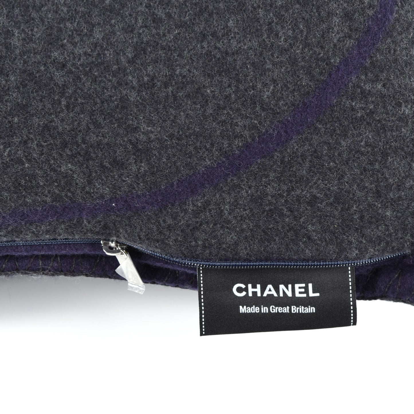 Wool Cashmere CC Pillow Navy Grey