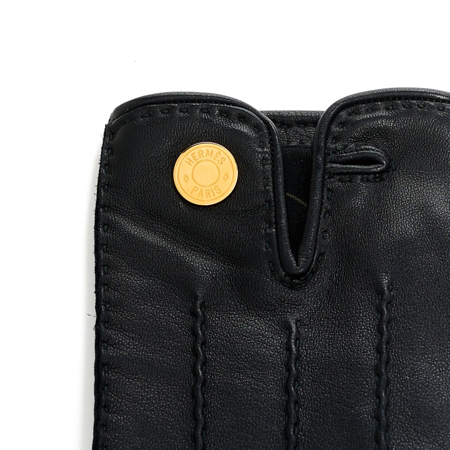 Lambskin Clous De Selle Gloves 7 Black