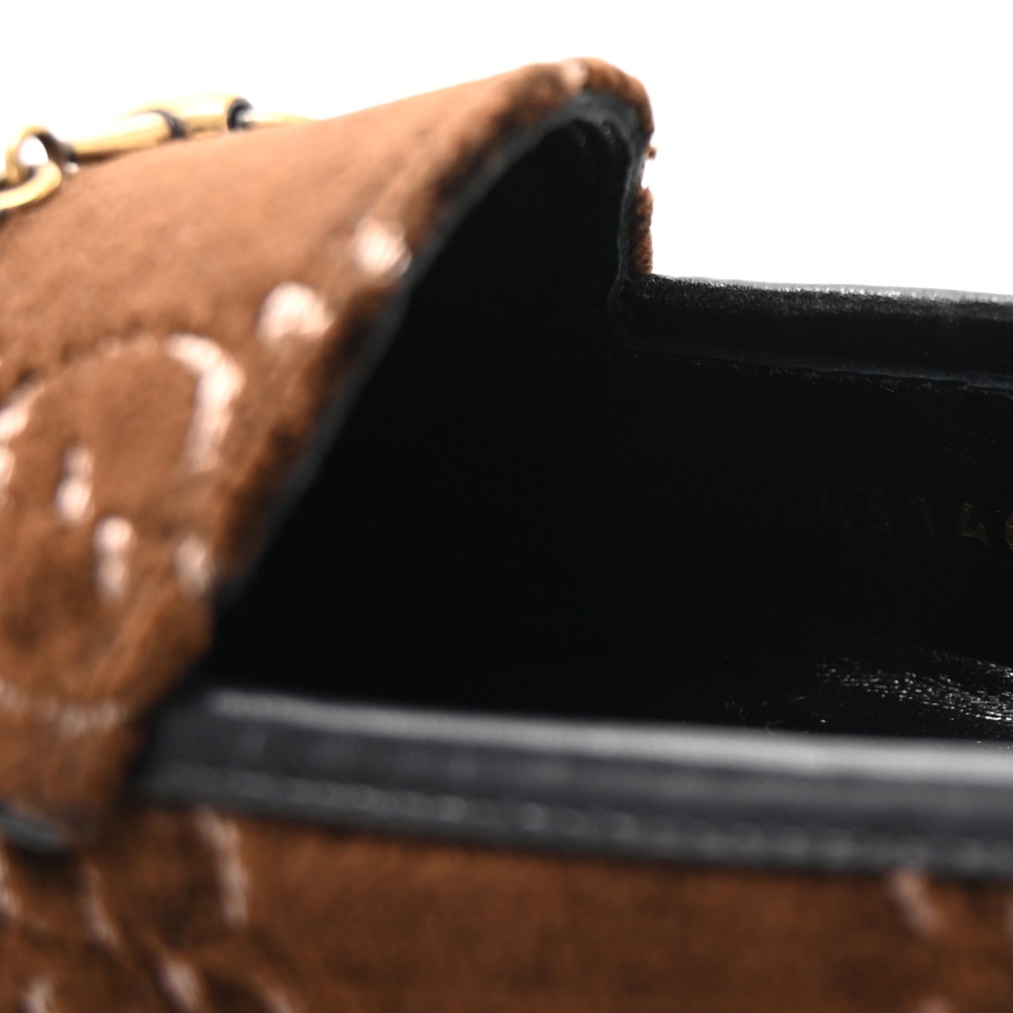 Velvet GG Monogram Horsebit Womens Jordaan Loafers 36 Brown Black