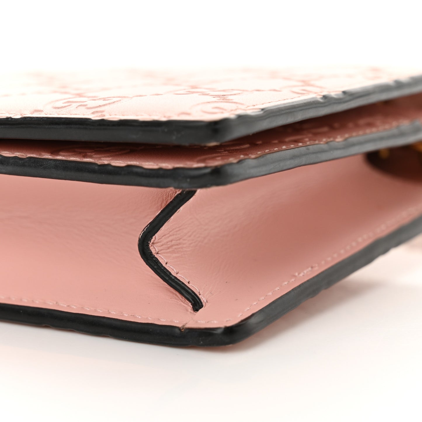 Guccissima Signature Crystal Cat Chain Wallet Light Candy Pink