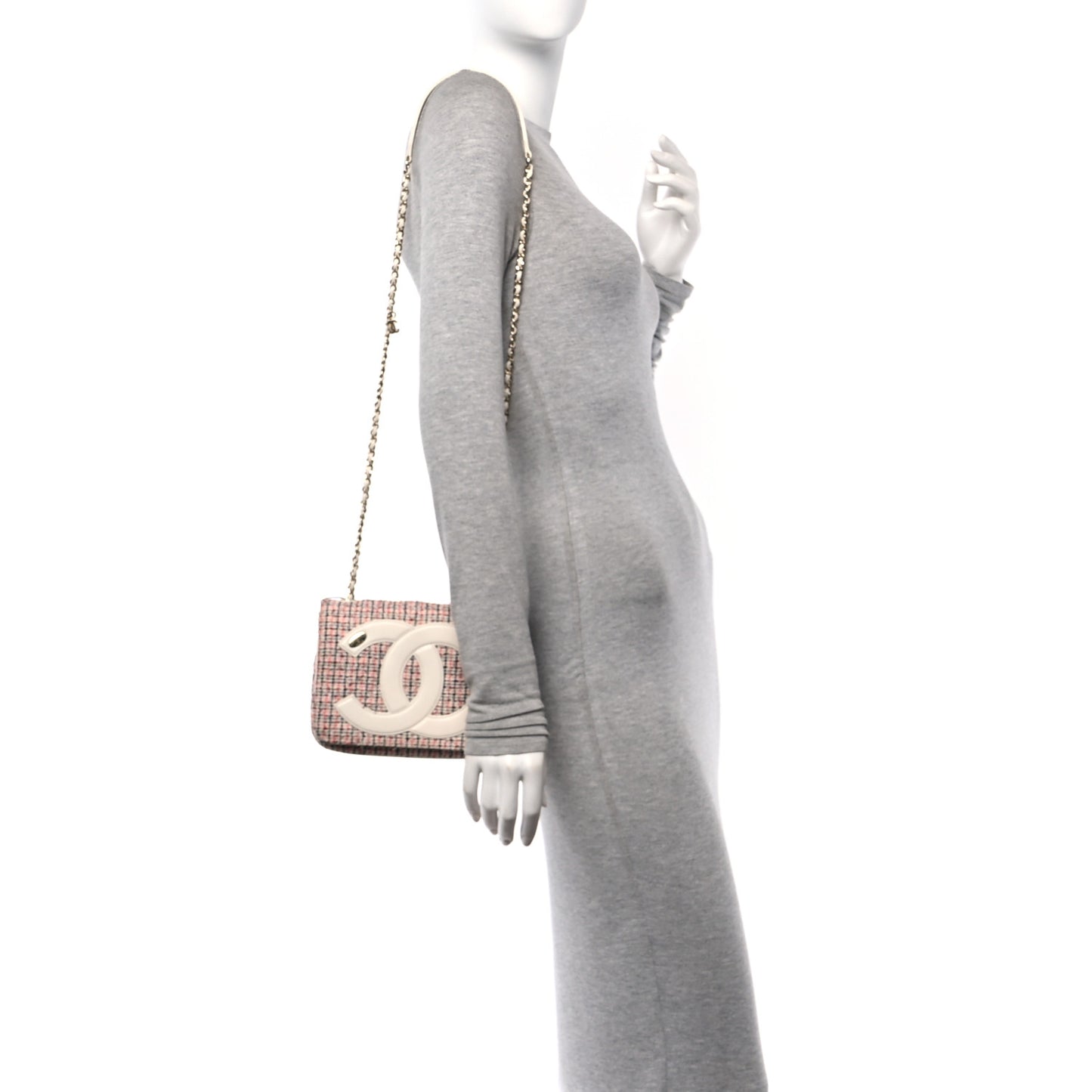 Tweed CC Mania Flap Bag Black Red White