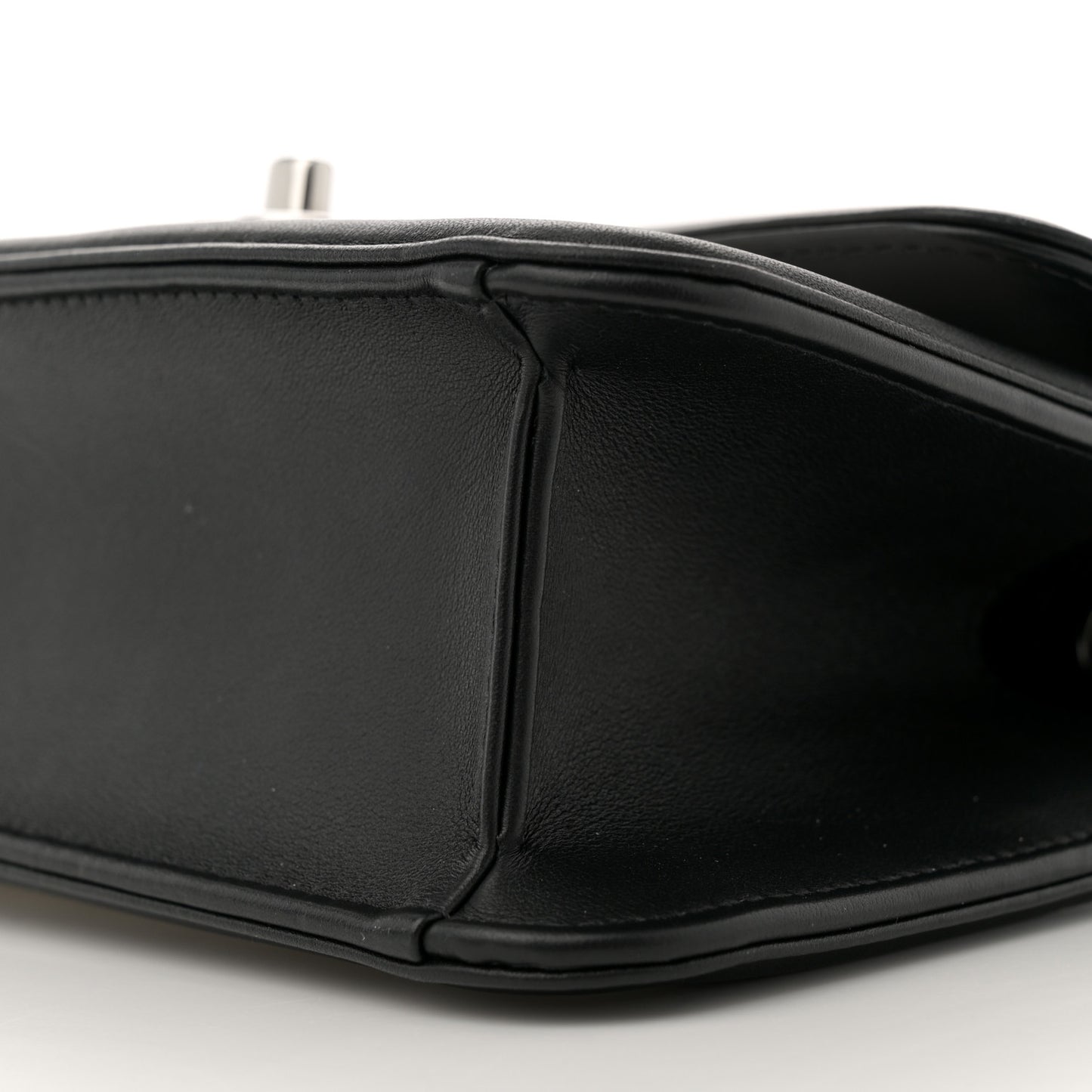 Lambskin Calfskin Mini Chocolate Bar Flap Bag White Black