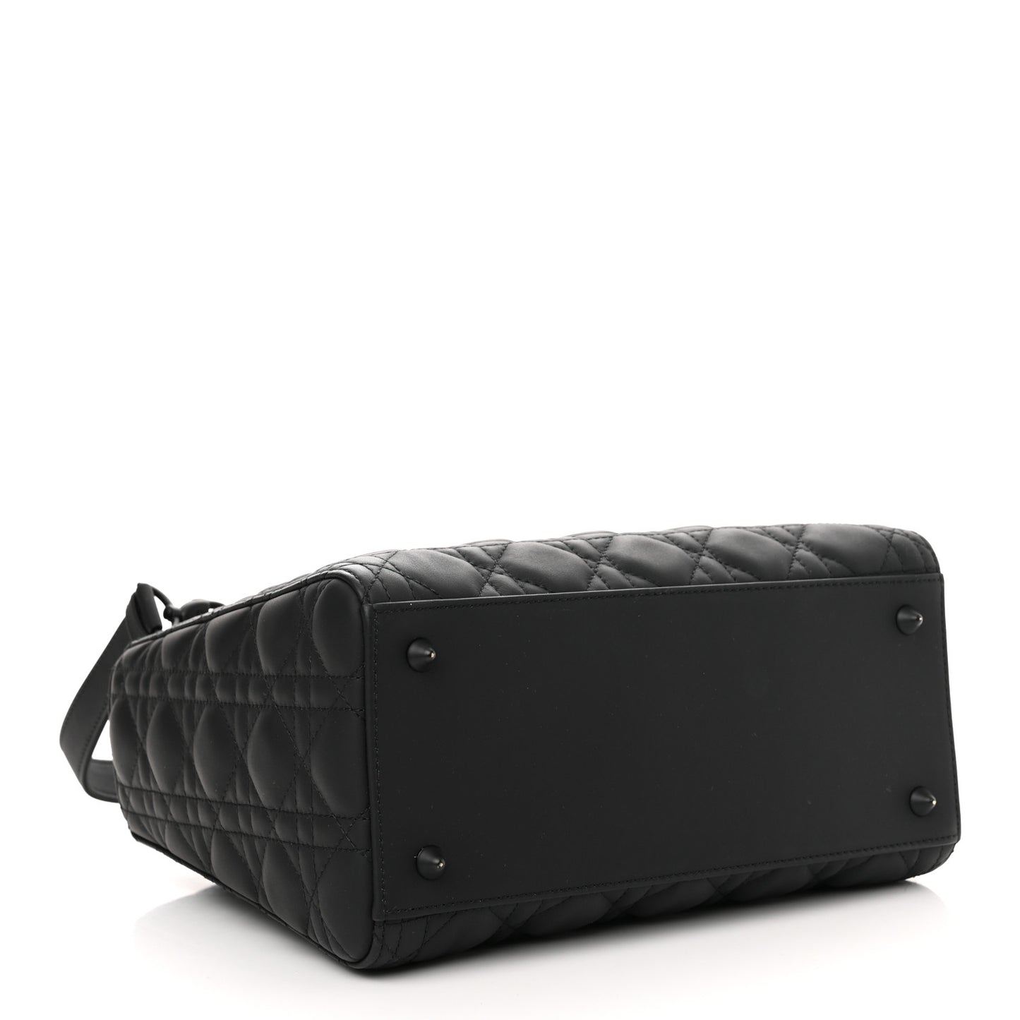 Ultra Matte Calfskin Cannage Medium Lady Dior Black
