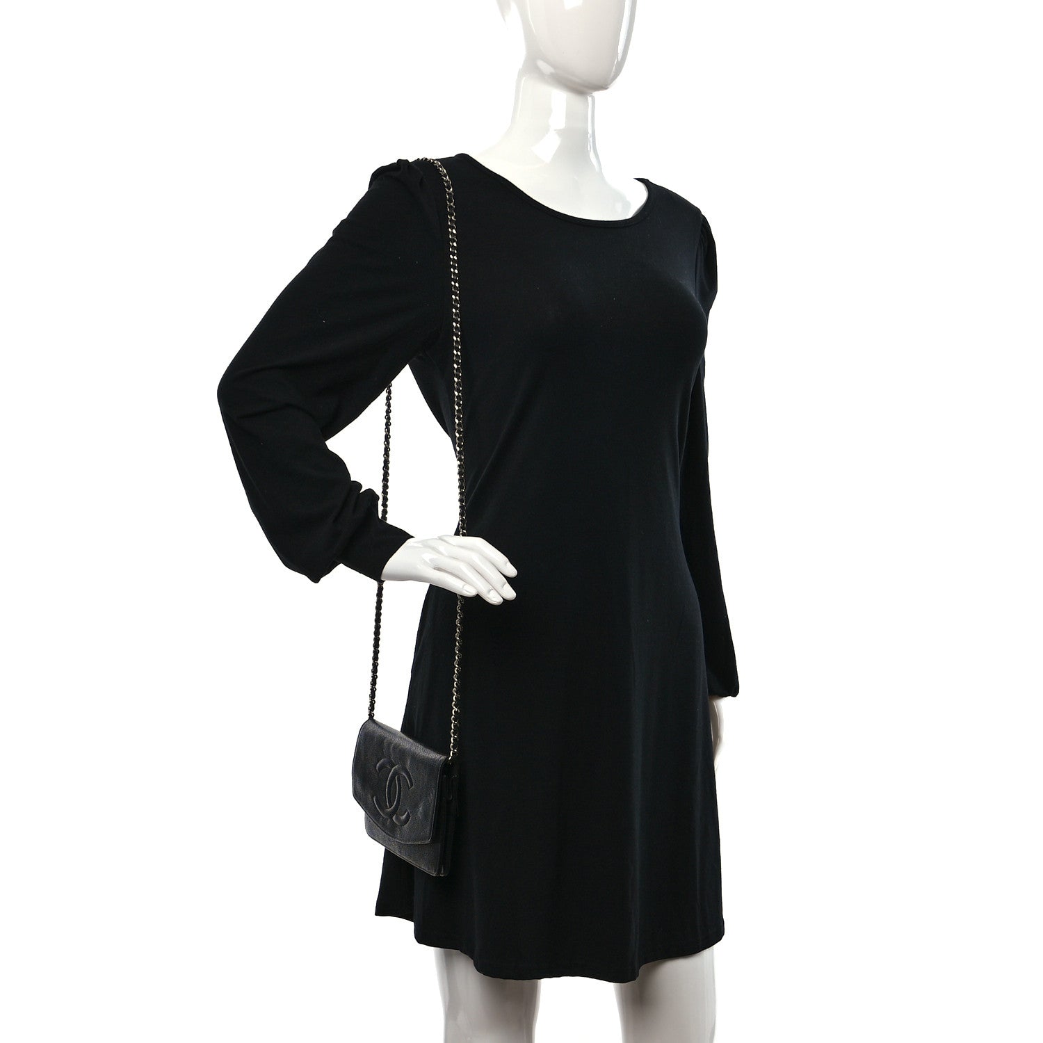 Chanel Caviar Timeless CC Wallet on Chain WOC Black 2 of 11