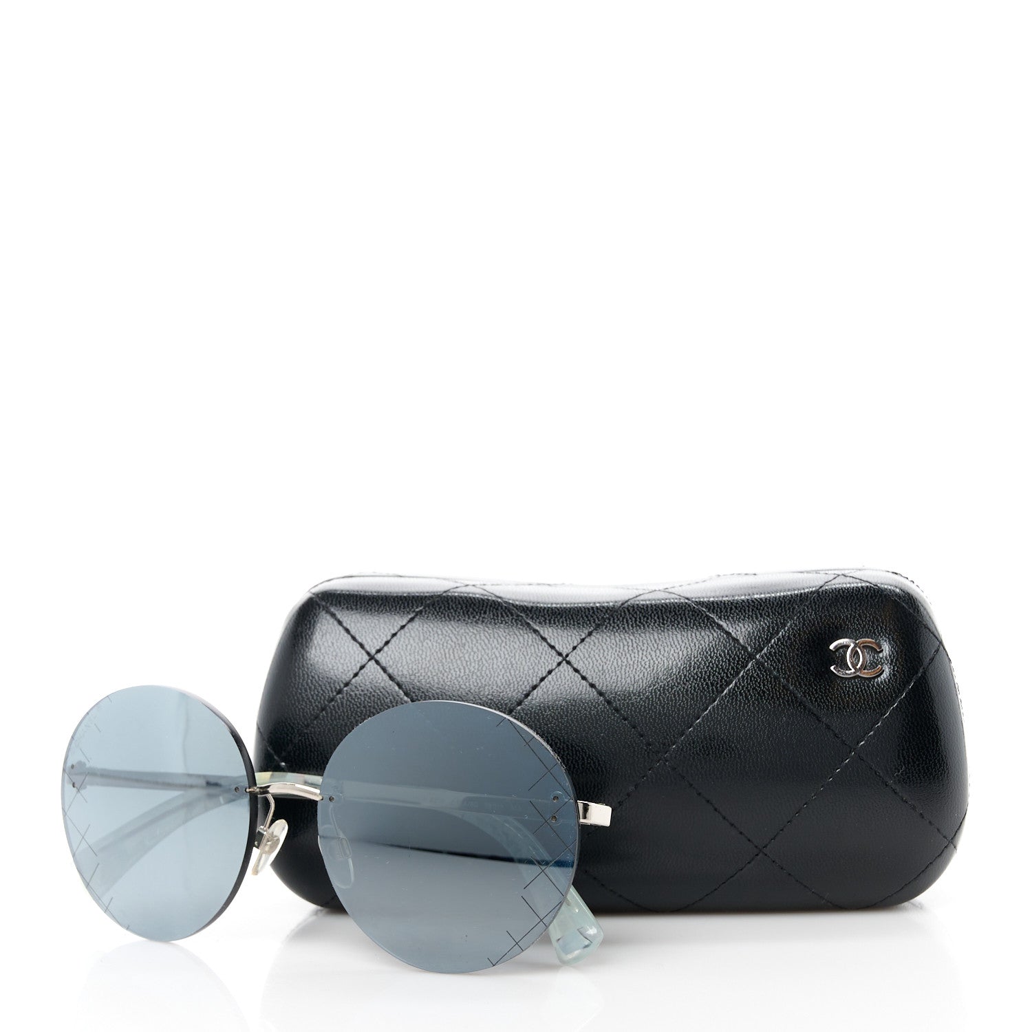 Chanel Metal Rimless Round Sunglasses 4216 Silver 8 of 8