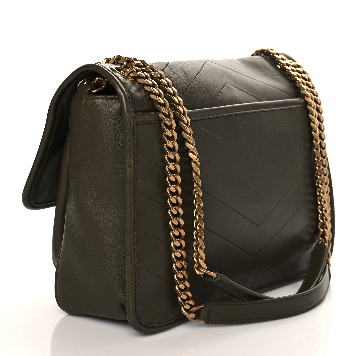 Saint Laurent Lambskin Matelasse Monogram Medium Niki Chain Satchel Seaweed 3 of 9