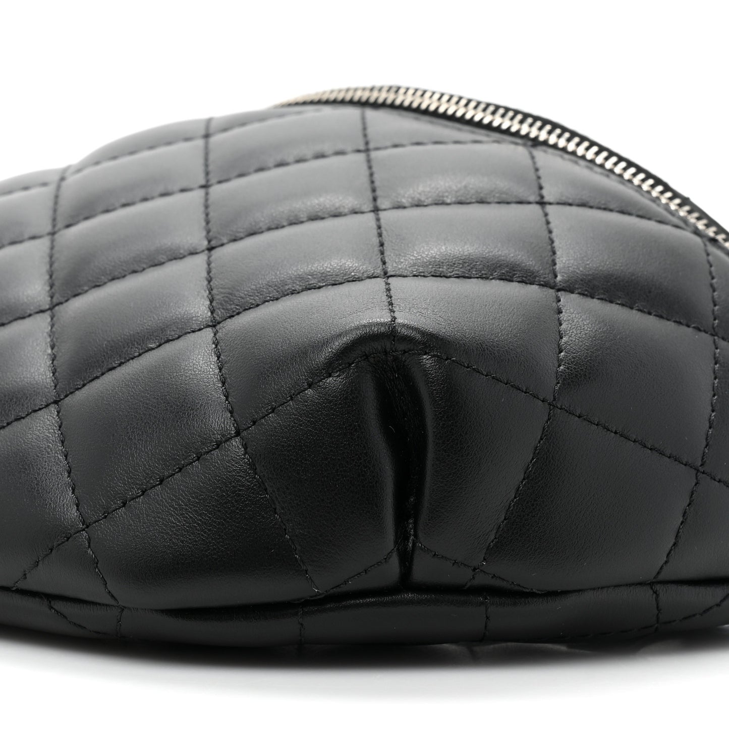 Calfskin Quilted Waist Belt Bag Black