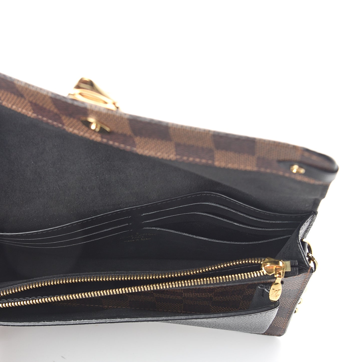 Damier Ebene Vavin Chain Wallet Black