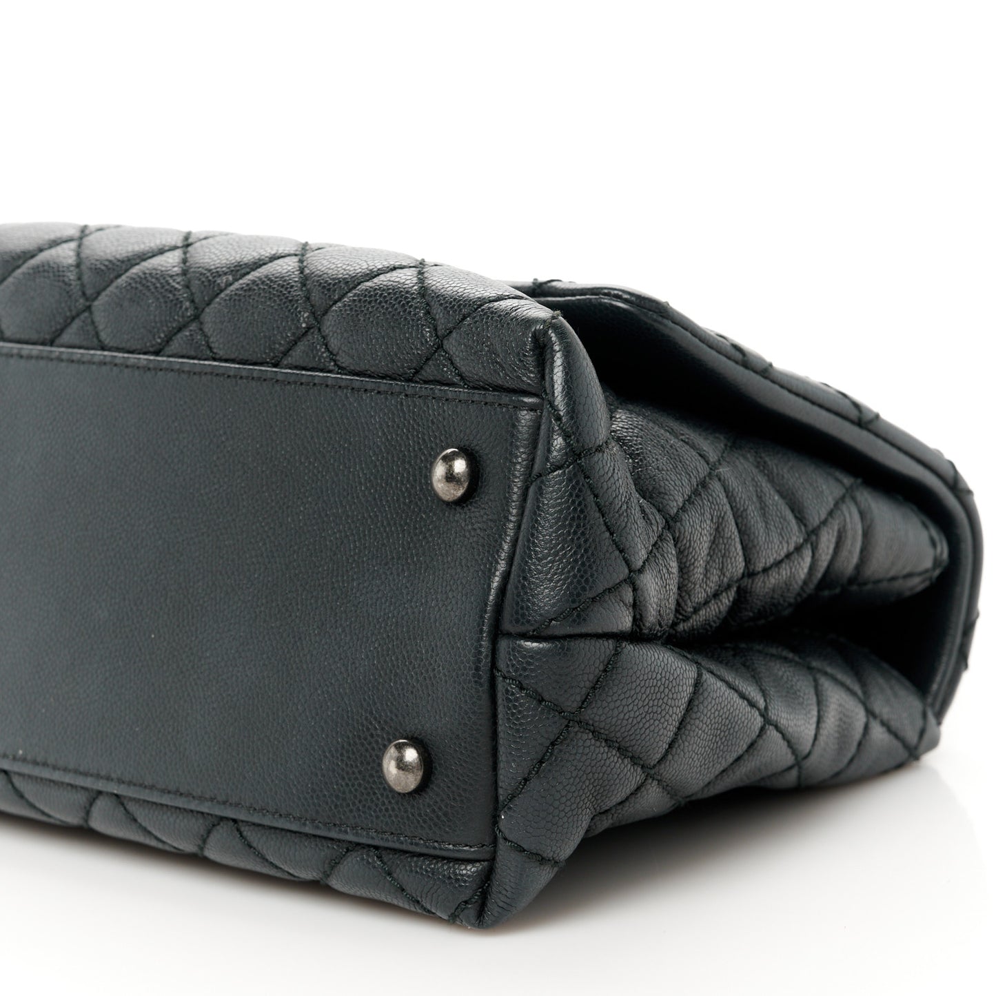 Caviar Quilted Small Coco Handle Flap Black