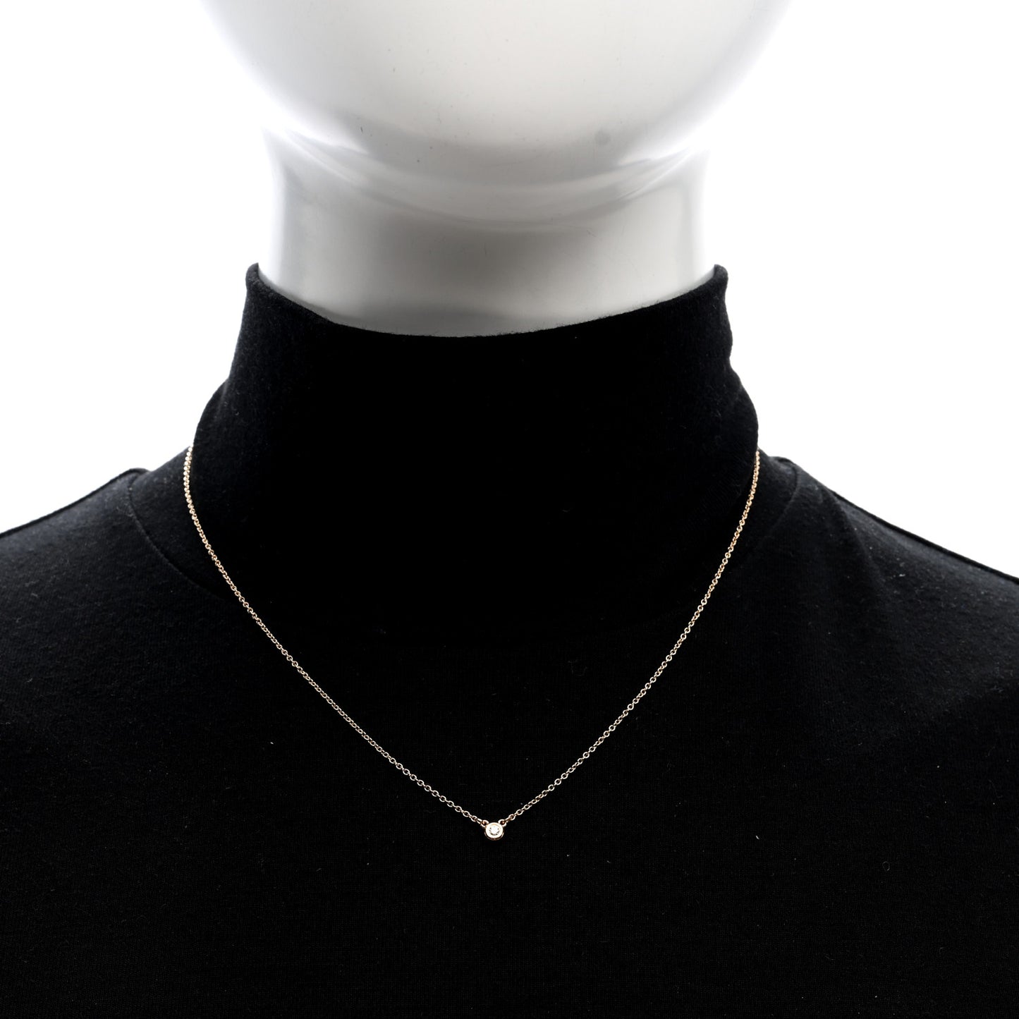 18K Rose Gold Diamond .03ct Elsa Peretti Diamonds by the Yard Pendant Necklace