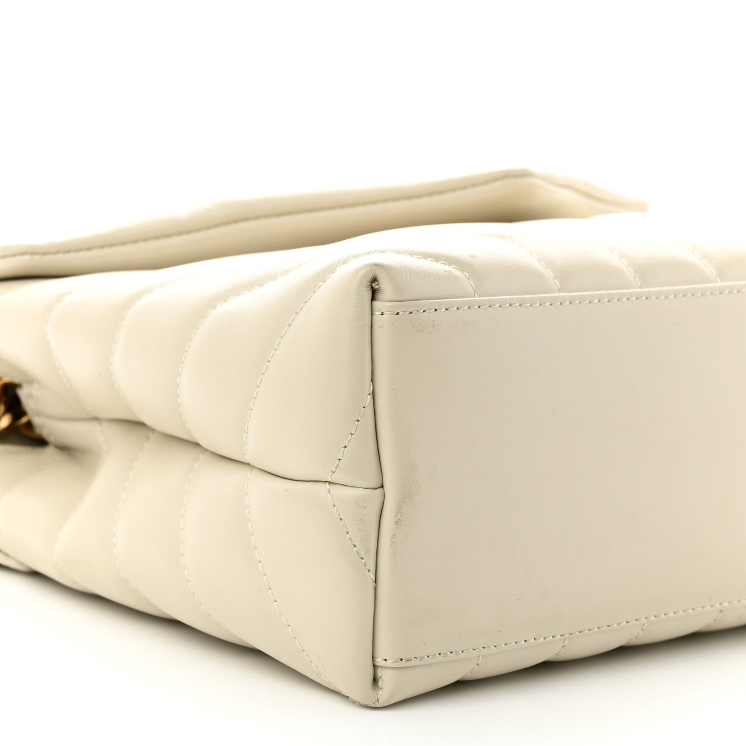 Saint Laurent Calfskin Y Quilted Monogram Small Loulou Chain Satchel Crema Soft 9 of 13