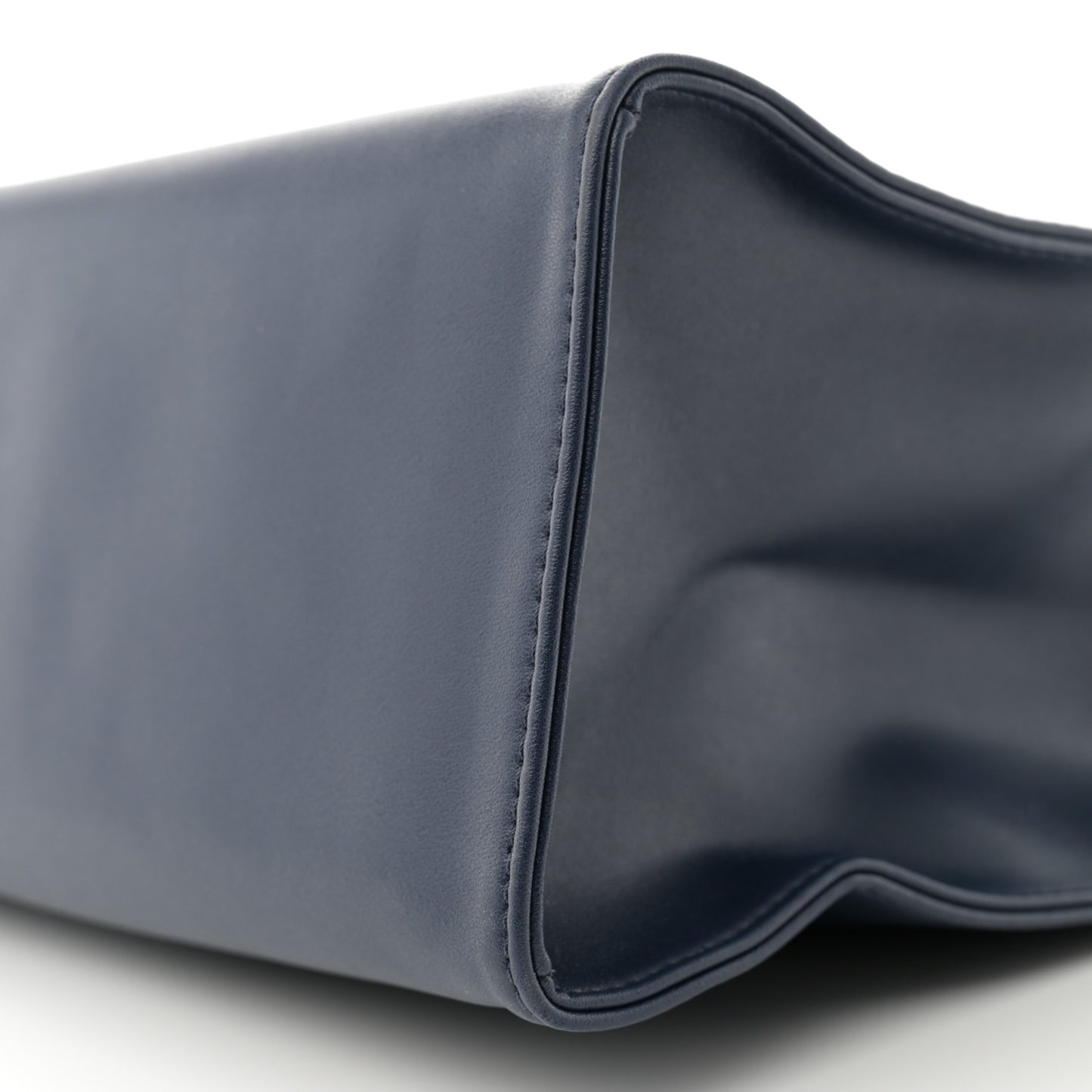 Vegan Leather Medium Shopping Bag Navy
