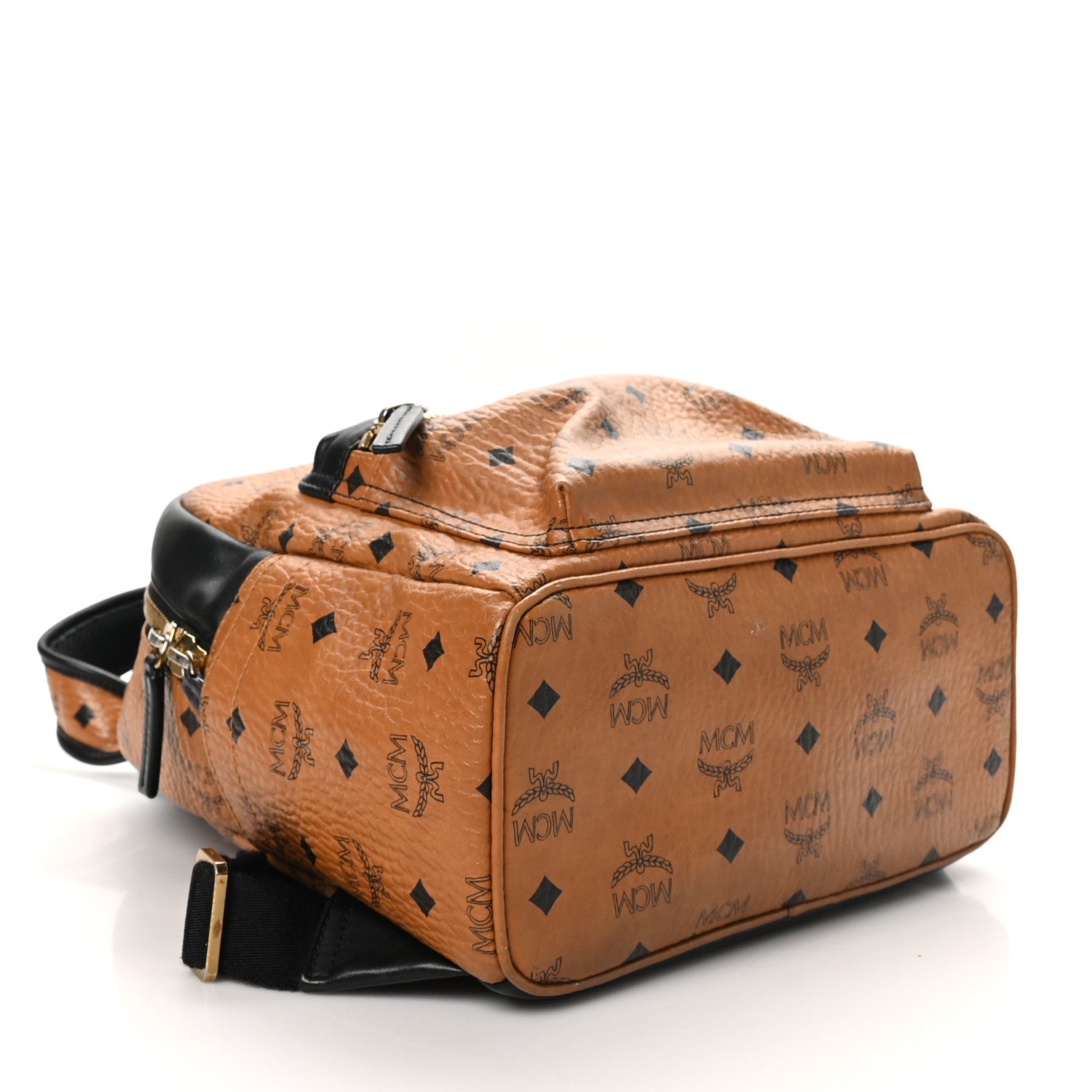 MCM Visetos Small Stark Backpack Cognac Black 4 of 9