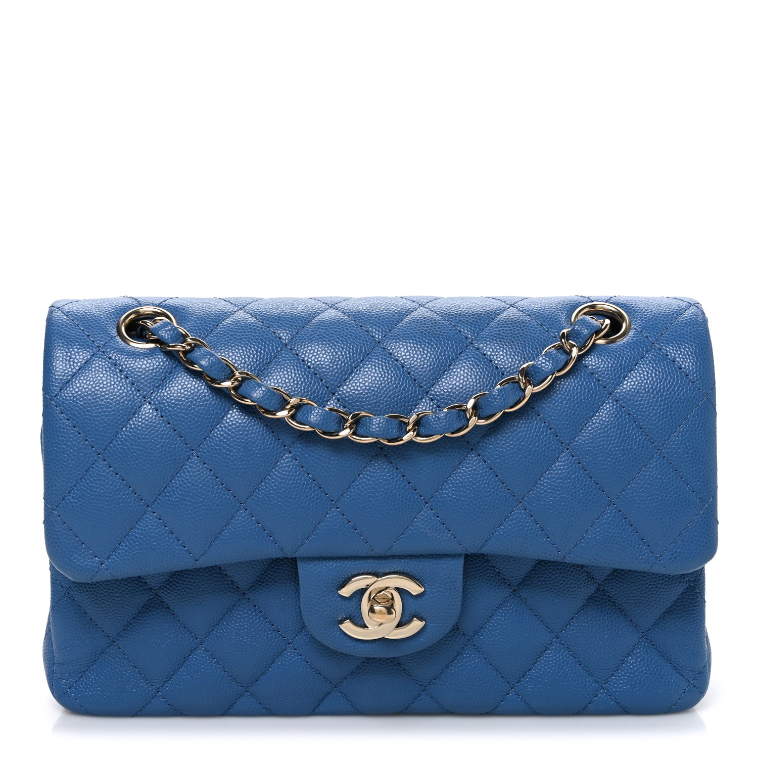 Chanel Caviar Quilted Medium Double Flap Blue 1875087 – FASHIONPHILE