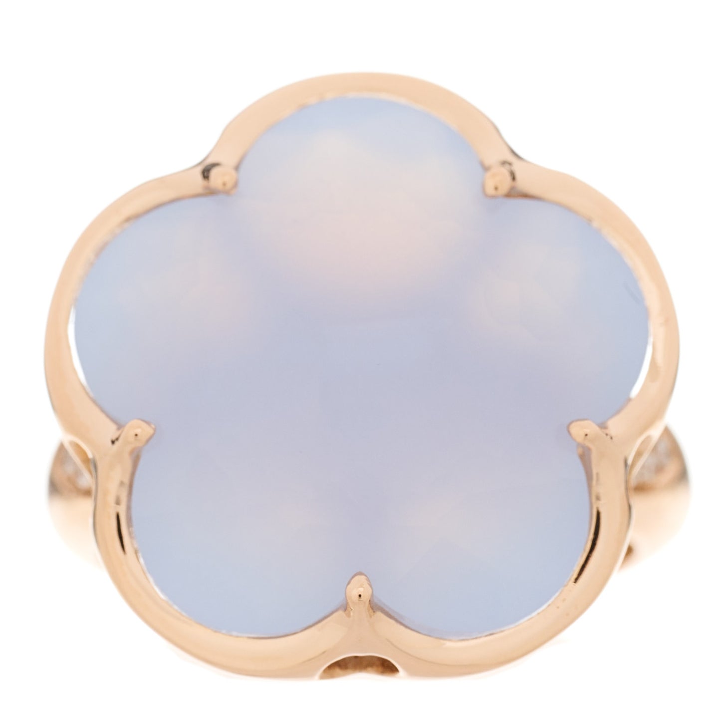 18K Rose Gold Diamond Chalcedony Bon Ton Ring 55 7.25