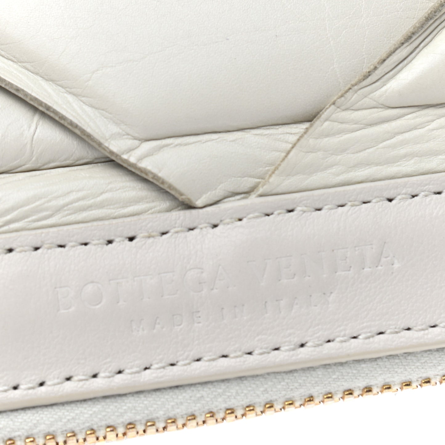 Paper Calfskin Maxi Intrecciato Padded Pouch Clutch Plaster